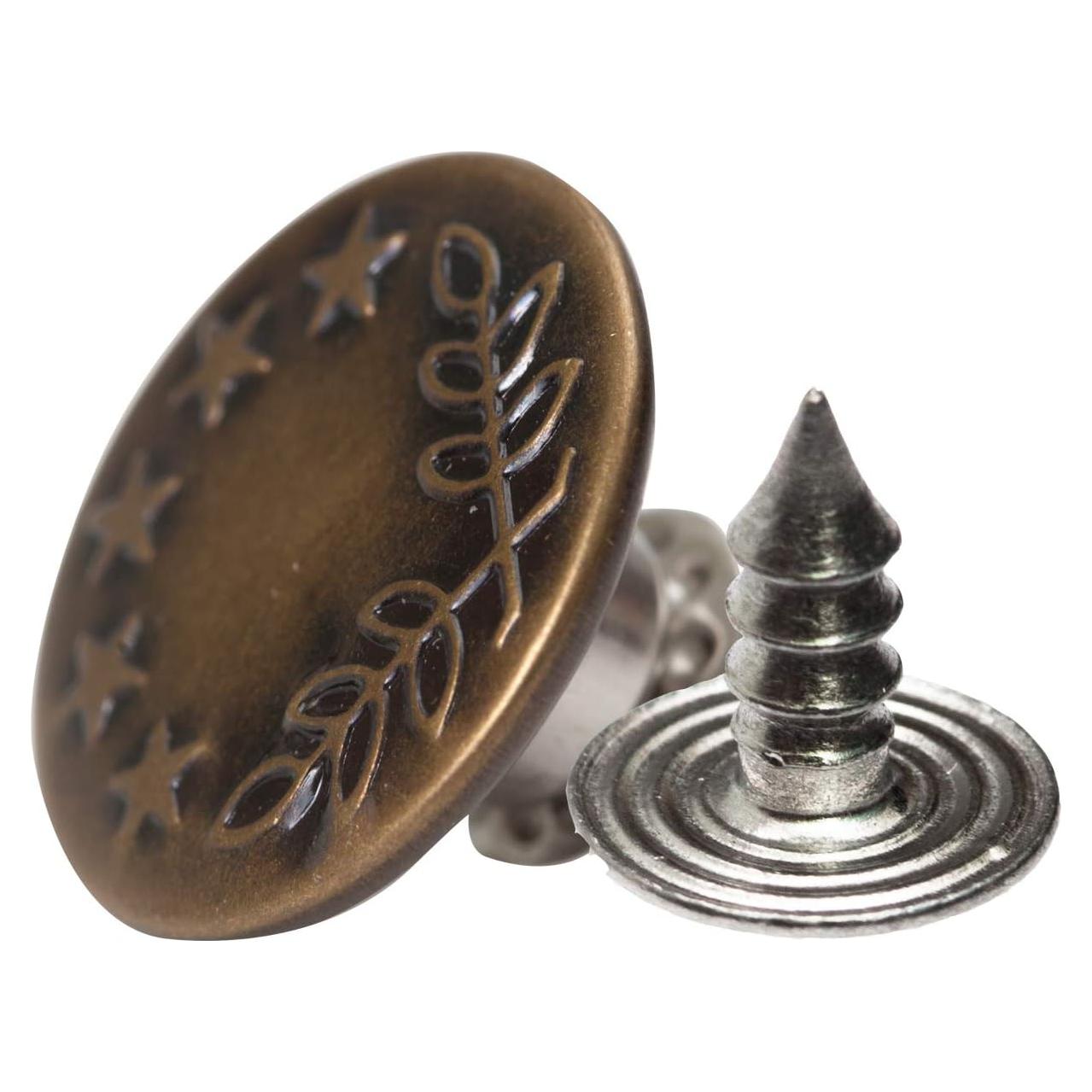 Kit de 20 Botones de Reemplazo MASONEE 17mm Metalicos para Jeans