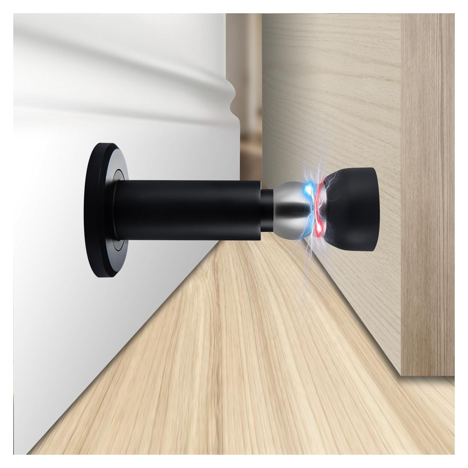 Tope de puerta magnético ajustable TOPTAKE acero inoxidable negro