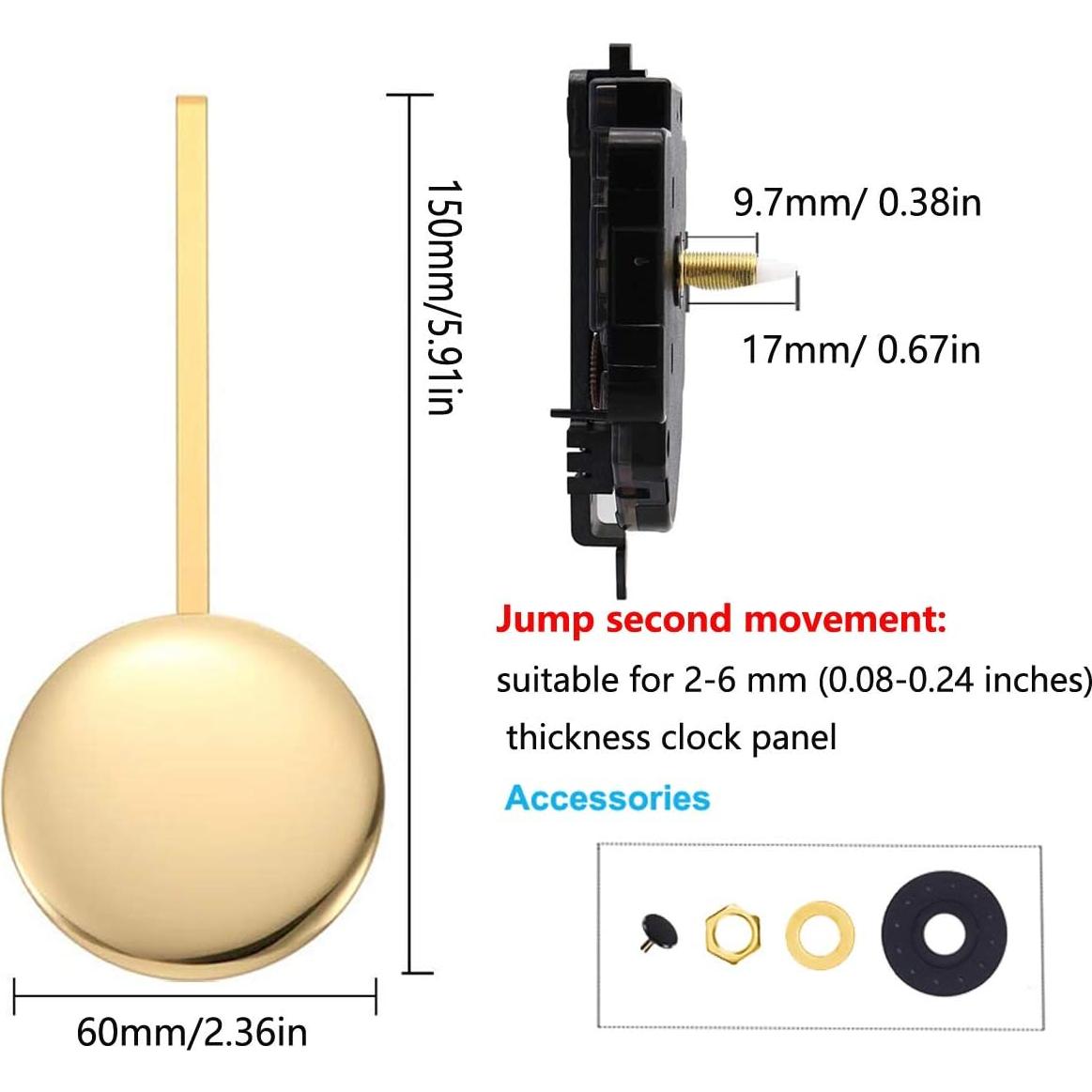 Movimiento de Reloj de Péndulo HILLHOME con Campana DIY