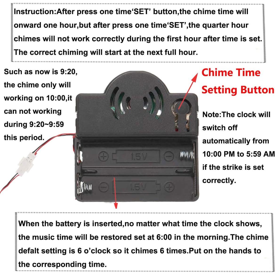 Movimiento de Reloj de Péndulo HILLHOME con Campana DIY