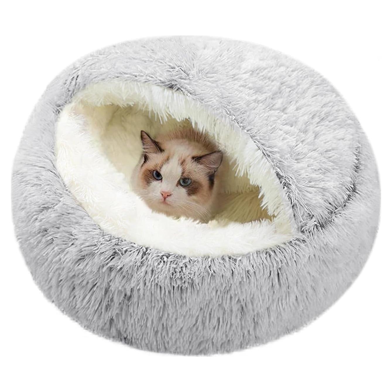 Cama Autocalentable para Gatos SUOXU 50 cm Gris, Lavable