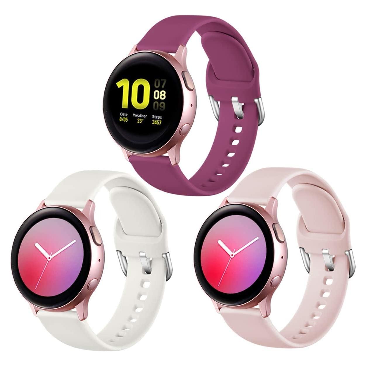 Correas de Silicona Lerobo para Samsung Galaxy Watch 20mm - Paquete de 3