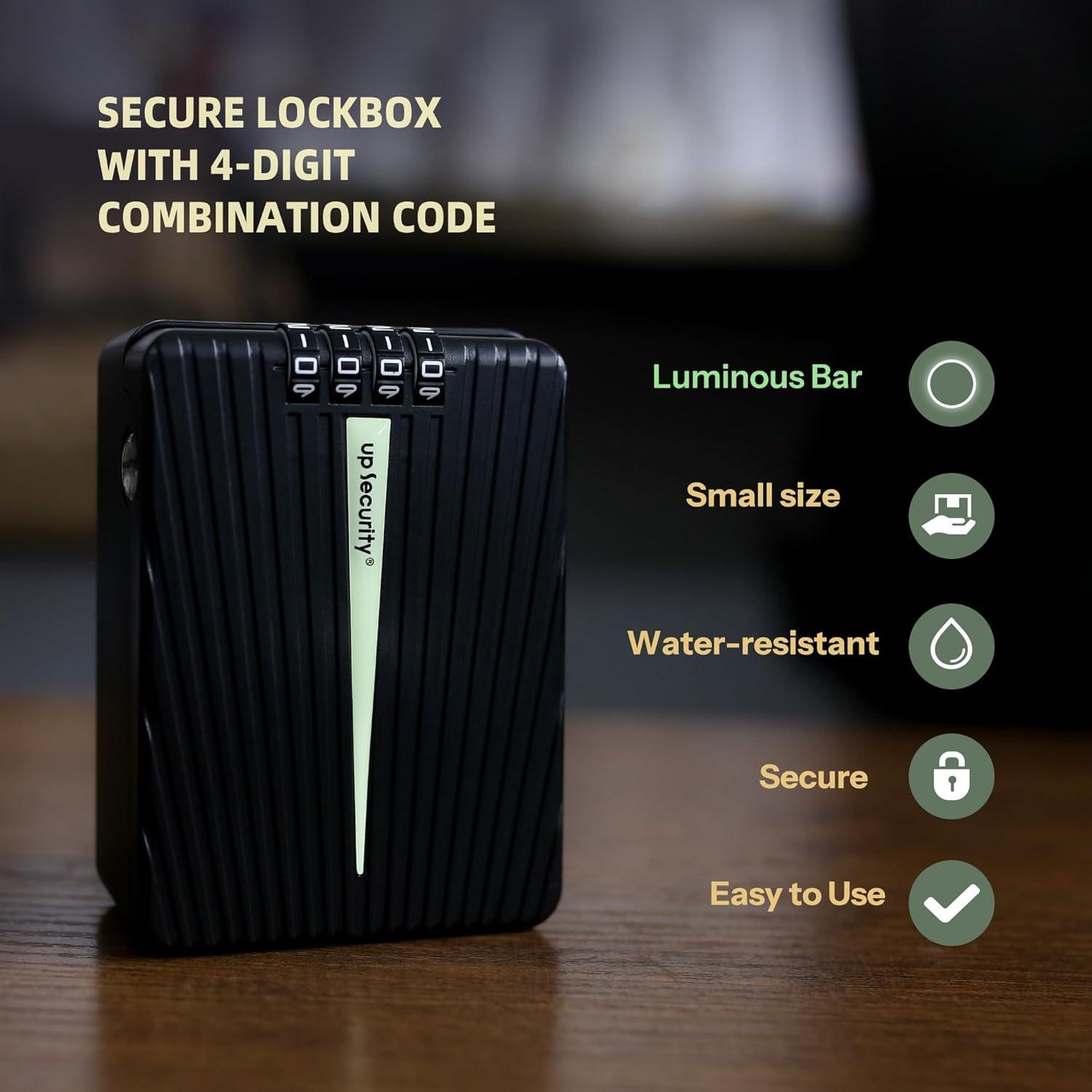 Caja de Seguridad Pequeña UP Security con Combinación, Negra