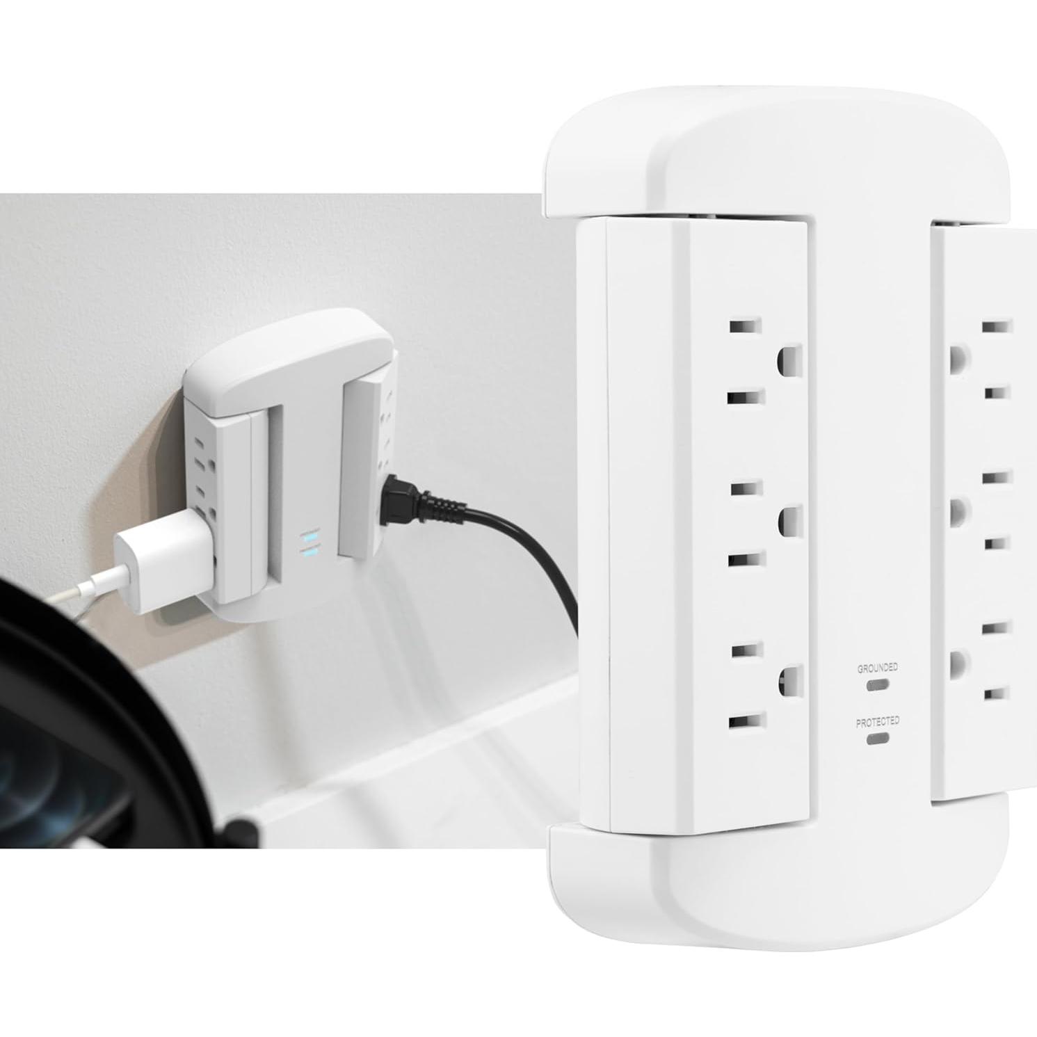 Extensor de Sobretensión GE 6 Salidas Giratorio 980 Julios Blanco