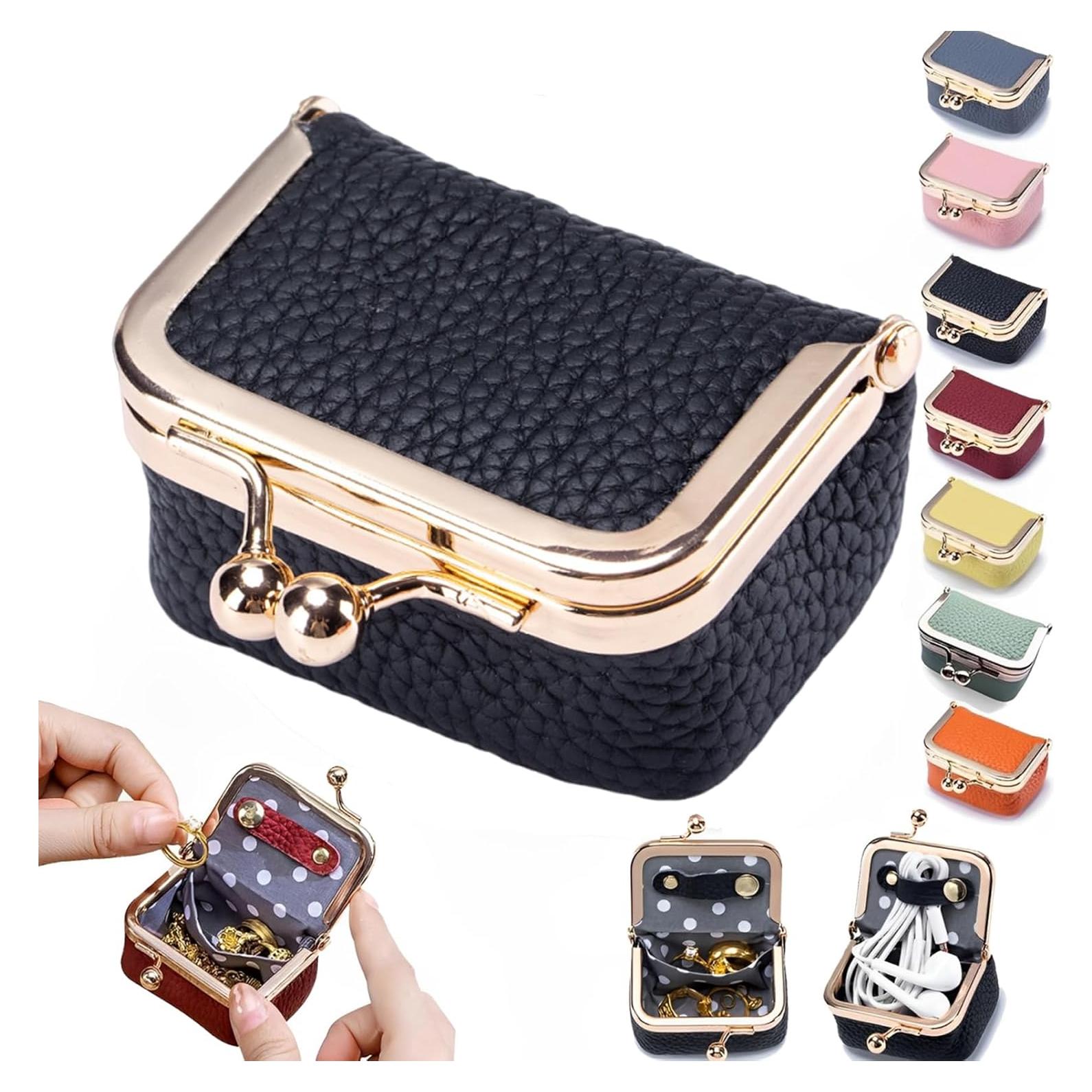 Mini Caja de Joyería de Cuero TNDCKP Negra Portátil