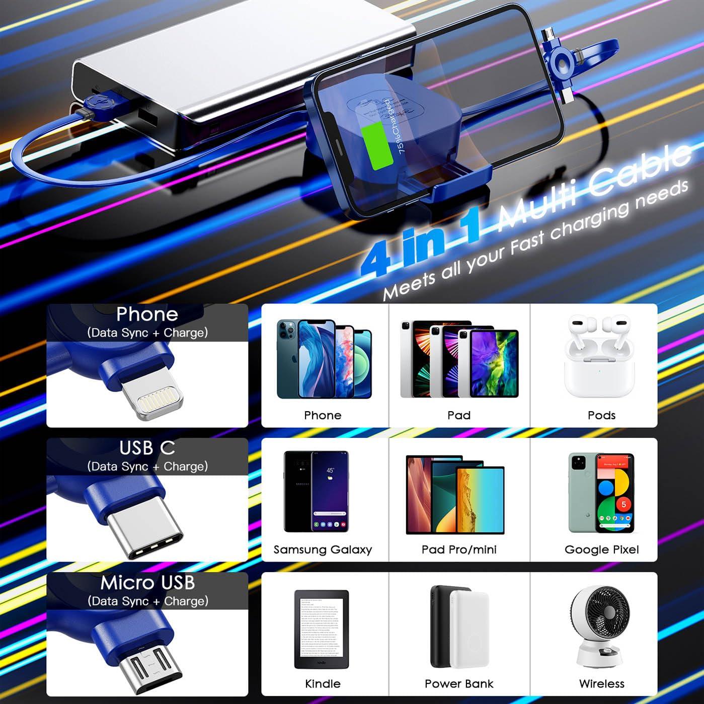 Cable de Carga Múltiple 3 en 1 ASICEN 1.2m Carga Rápida