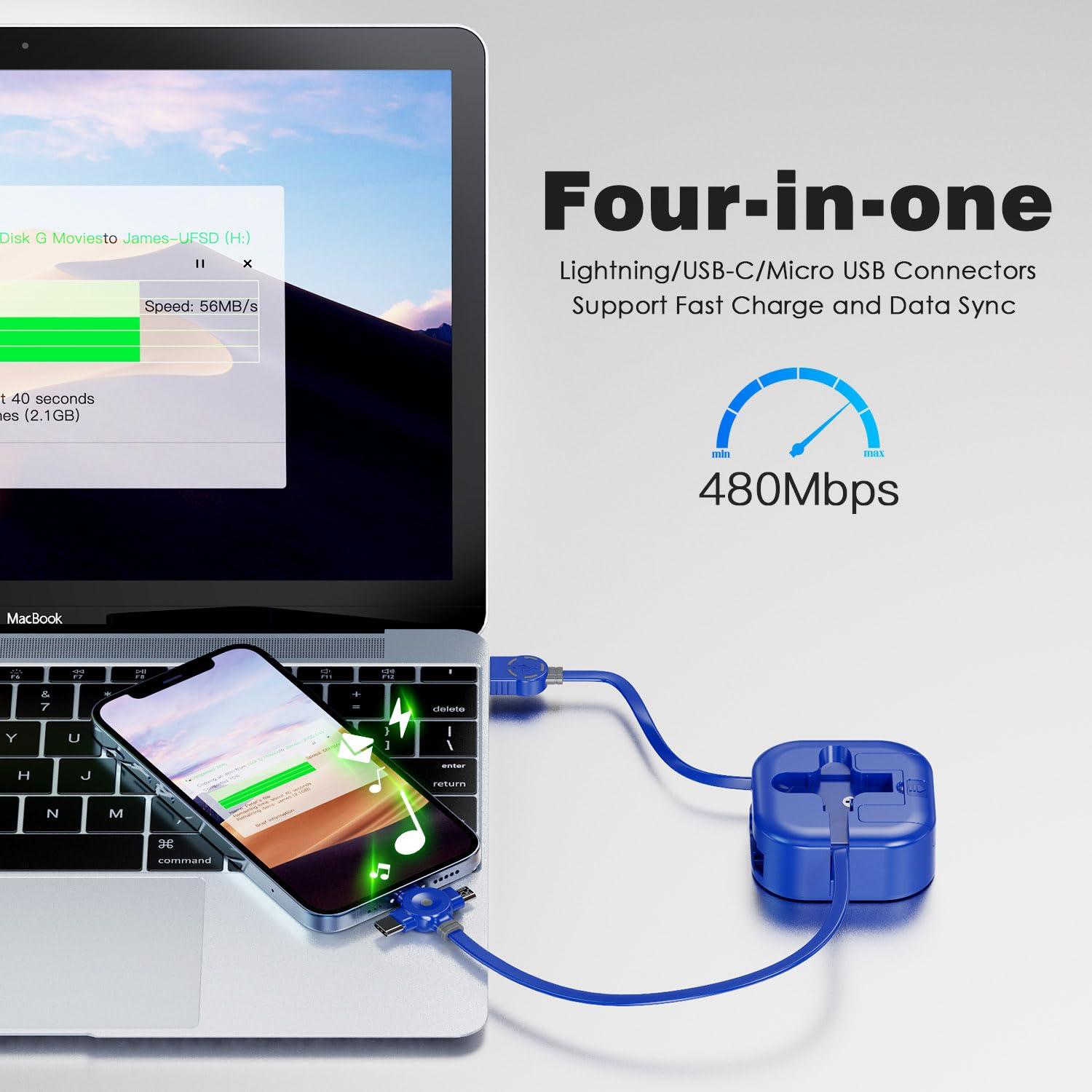 Cable de Carga Múltiple 3 en 1 ASICEN 1.2m Carga Rápida