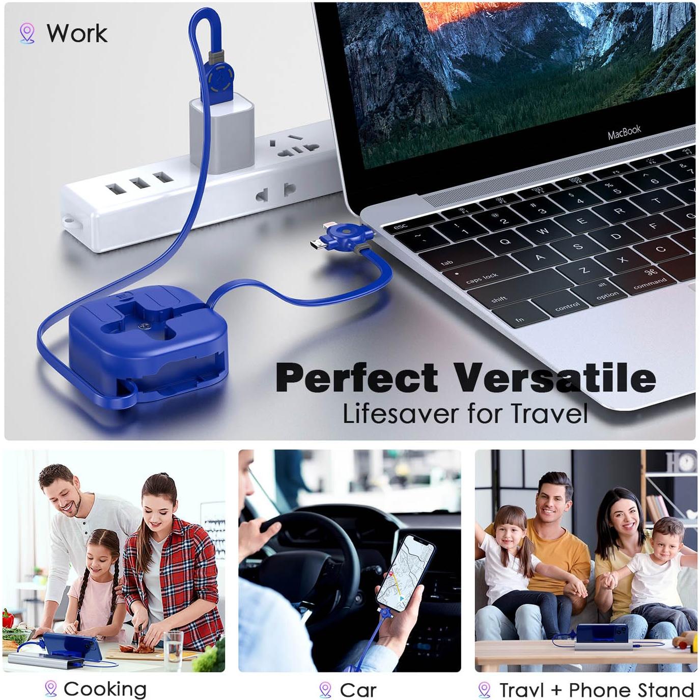 Cable de Carga Múltiple 3 en 1 ASICEN 1.2m Carga Rápida