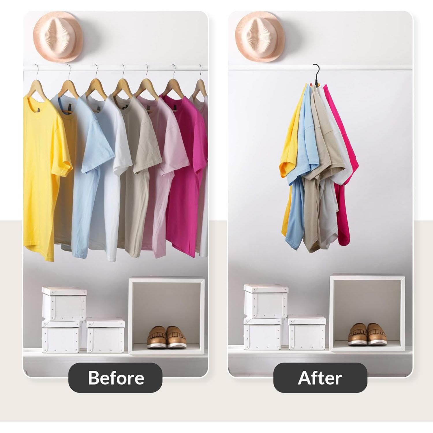 Ganchos Ahorradores de Espacio ZEDODIER para Ropa - 8 Ganchos Rotativos