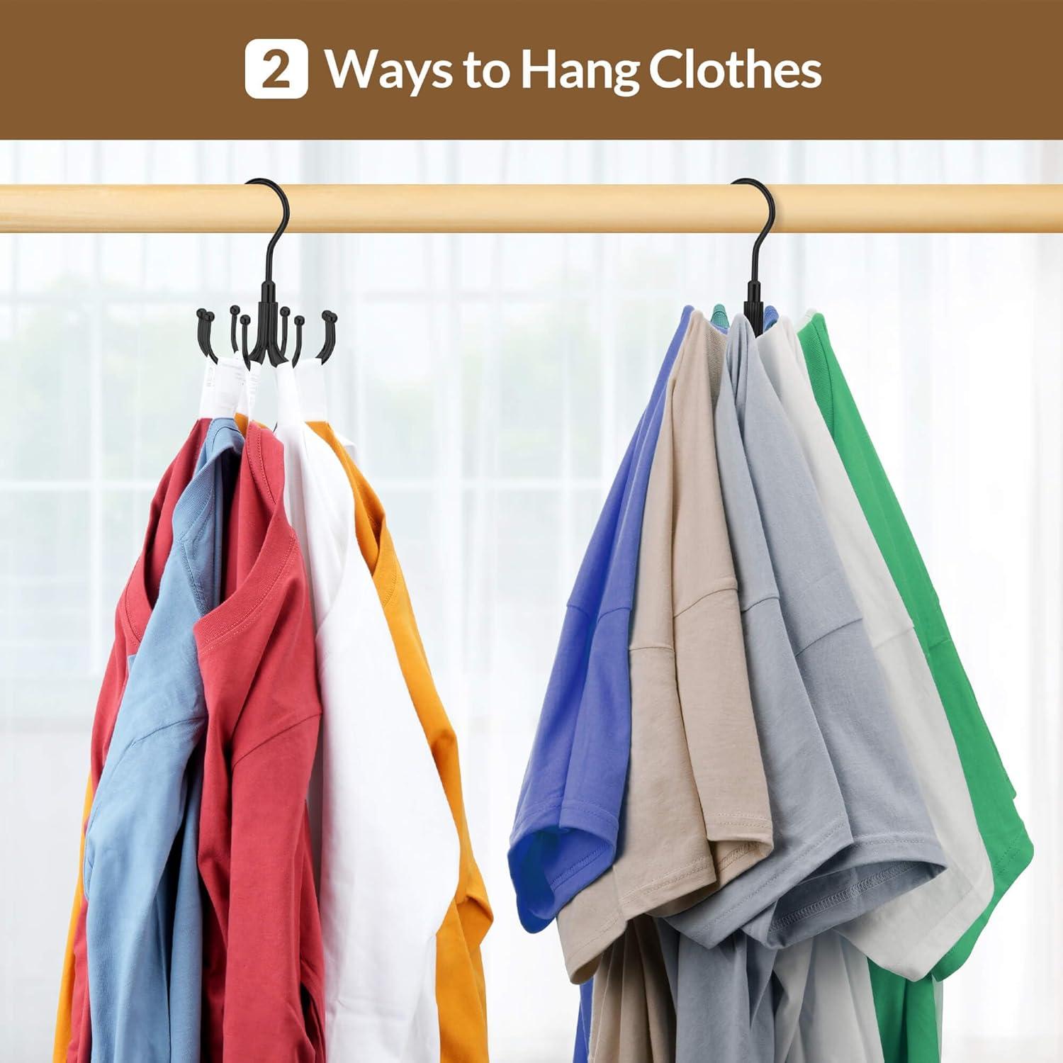 Ganchos Ahorradores de Espacio ZEDODIER para Ropa - 8 Ganchos Rotativos