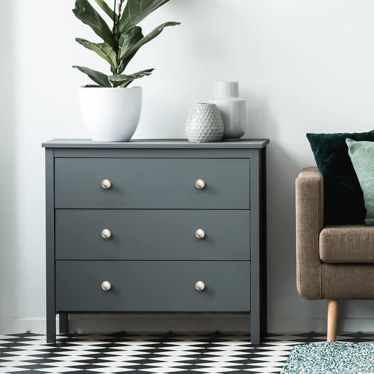 Perillas Redondas de Zinc Niquelado Ravinte para Gabinetes