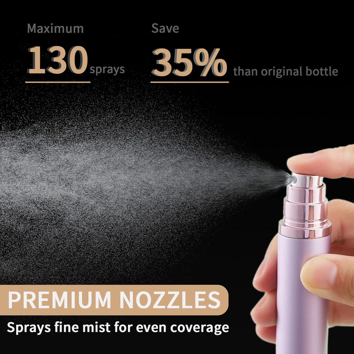 2 Botellas Atomizadoras de Perfume 5ml Refill Portátil Gris/Rosa