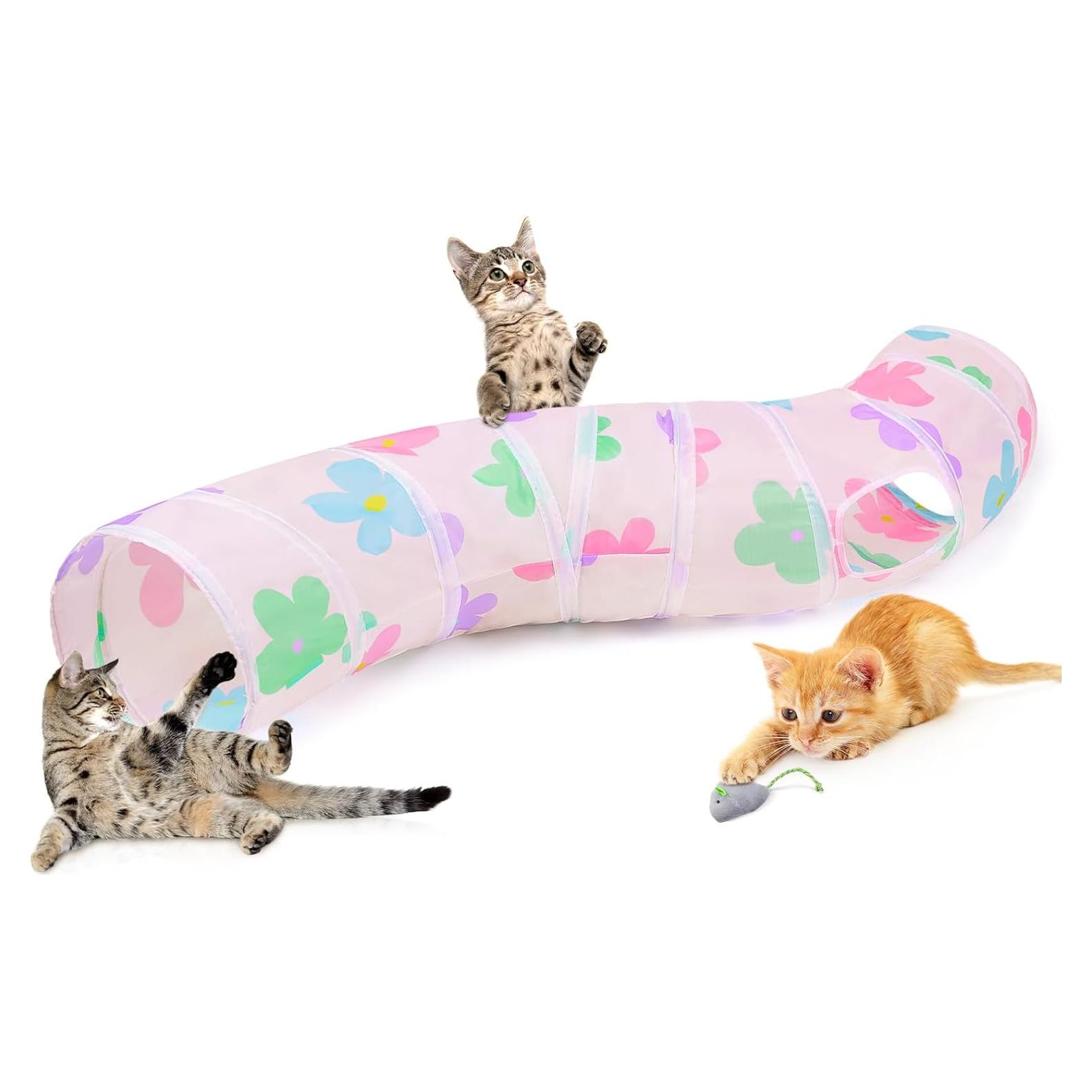Túnel para Gatos Glittme en Forma de S - 121.9 cm - Multicolor