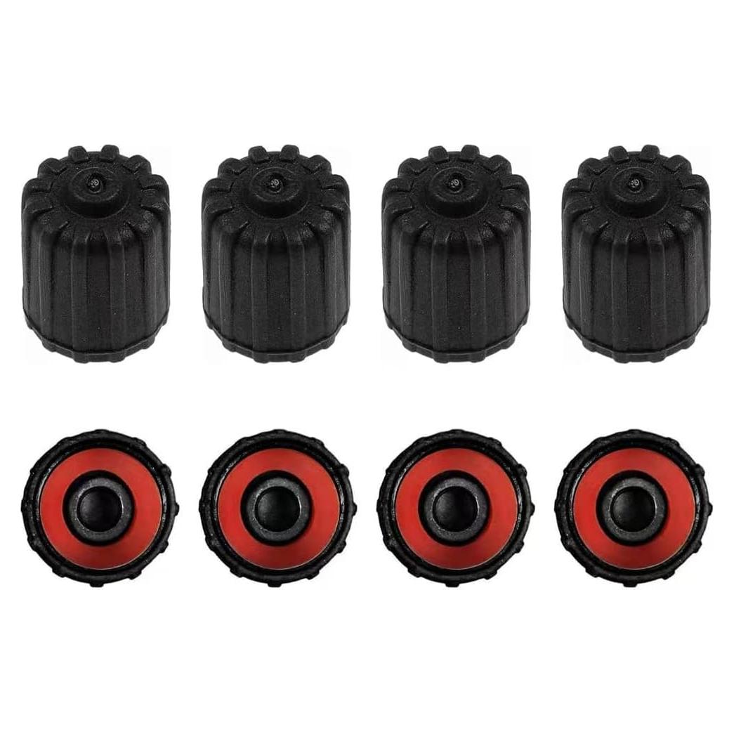 Paquete de 8 Tapas de Válvula de Neumático TPMSCENTER Negro
