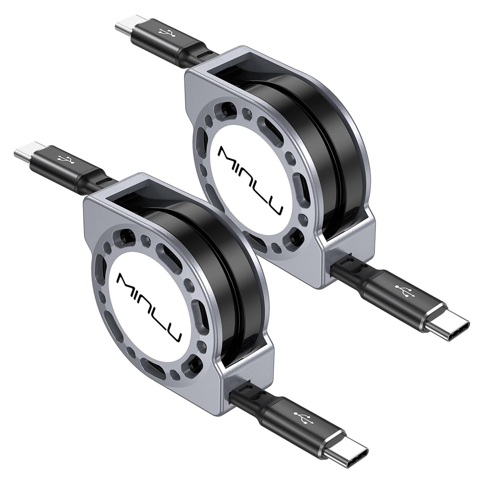 Cable Retráctil USB C a USB C 1.2m 100W MINLU