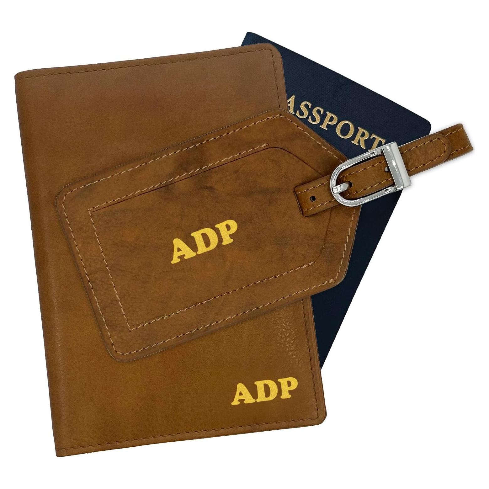 Billetera de Pasaporte de Cuero Antiguo Personalizada RFID