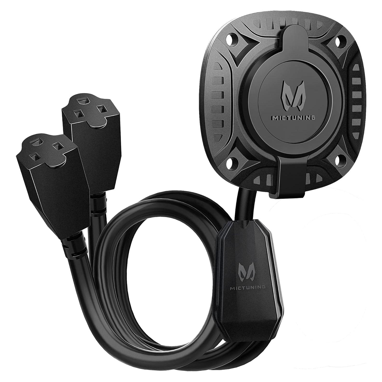 Enchufe de Puerto AC MICTUNING 15A 250V con Cable de Extensión 46cm