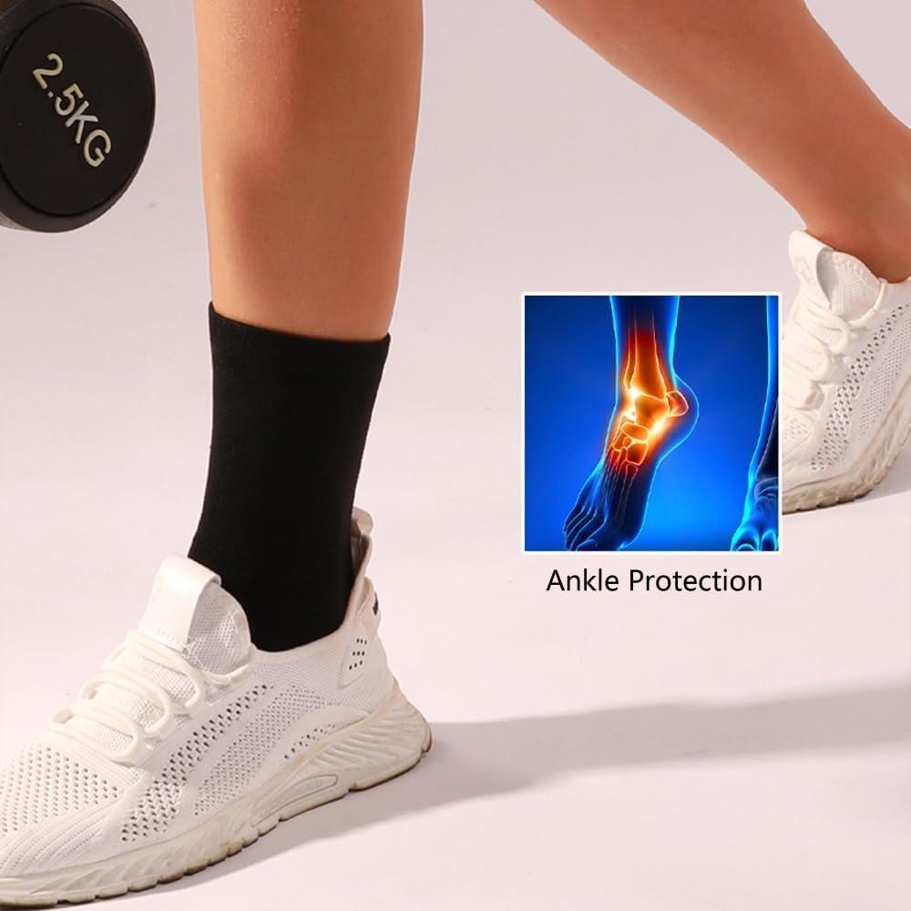 Mangas de Compresión para Tobillo WrtmyR - 2 Pack Mediano Negro