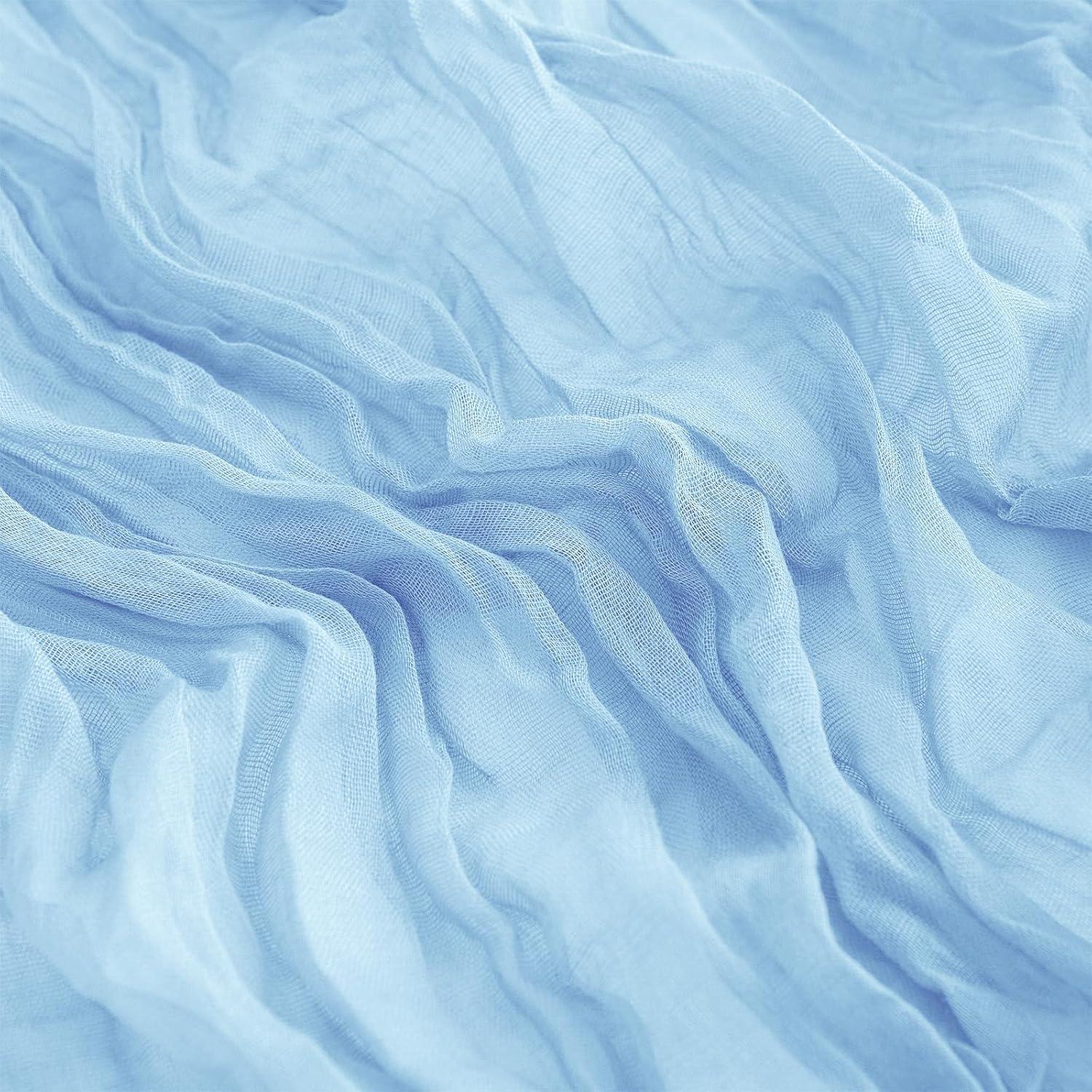 Cubre Mesa de Gasa DUGPIT 2Pcs Azul Bebé 35x120cm para Fiestas