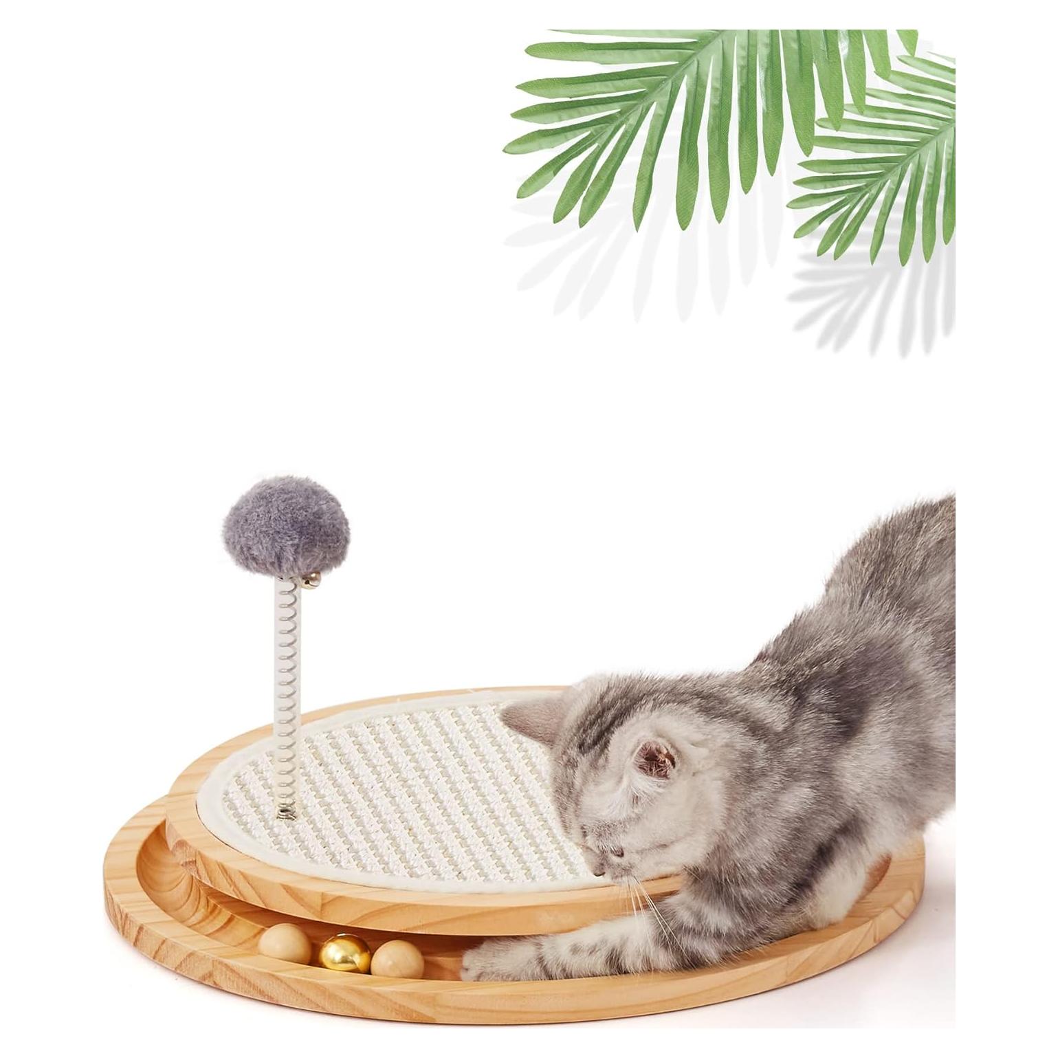 Rascador para Gatos LMUGOOS con Pista y Bola de Resorte