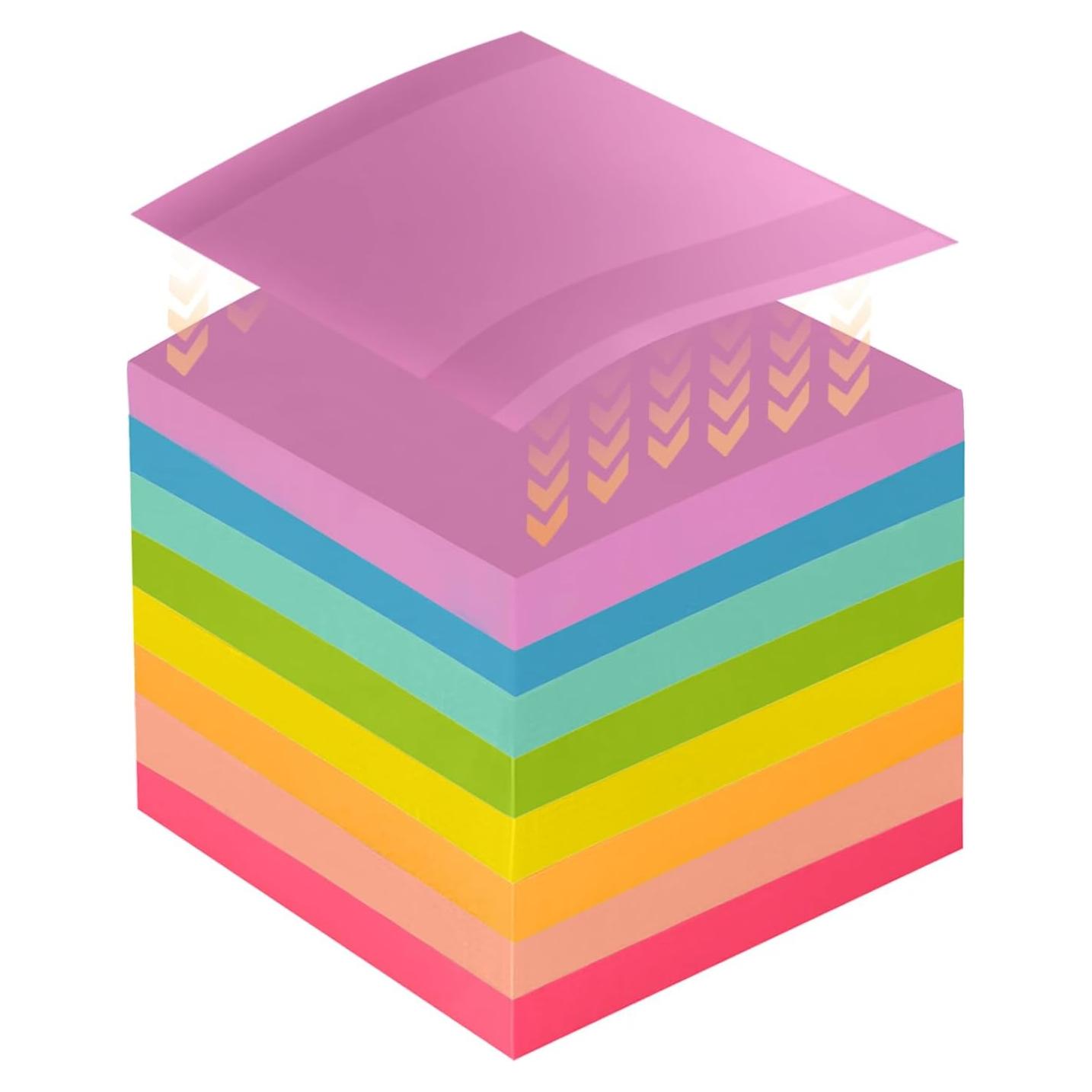 Notas Adhesivas BRAINVI 7.62x7.62 cm - 100 Hojas en 8 Colores