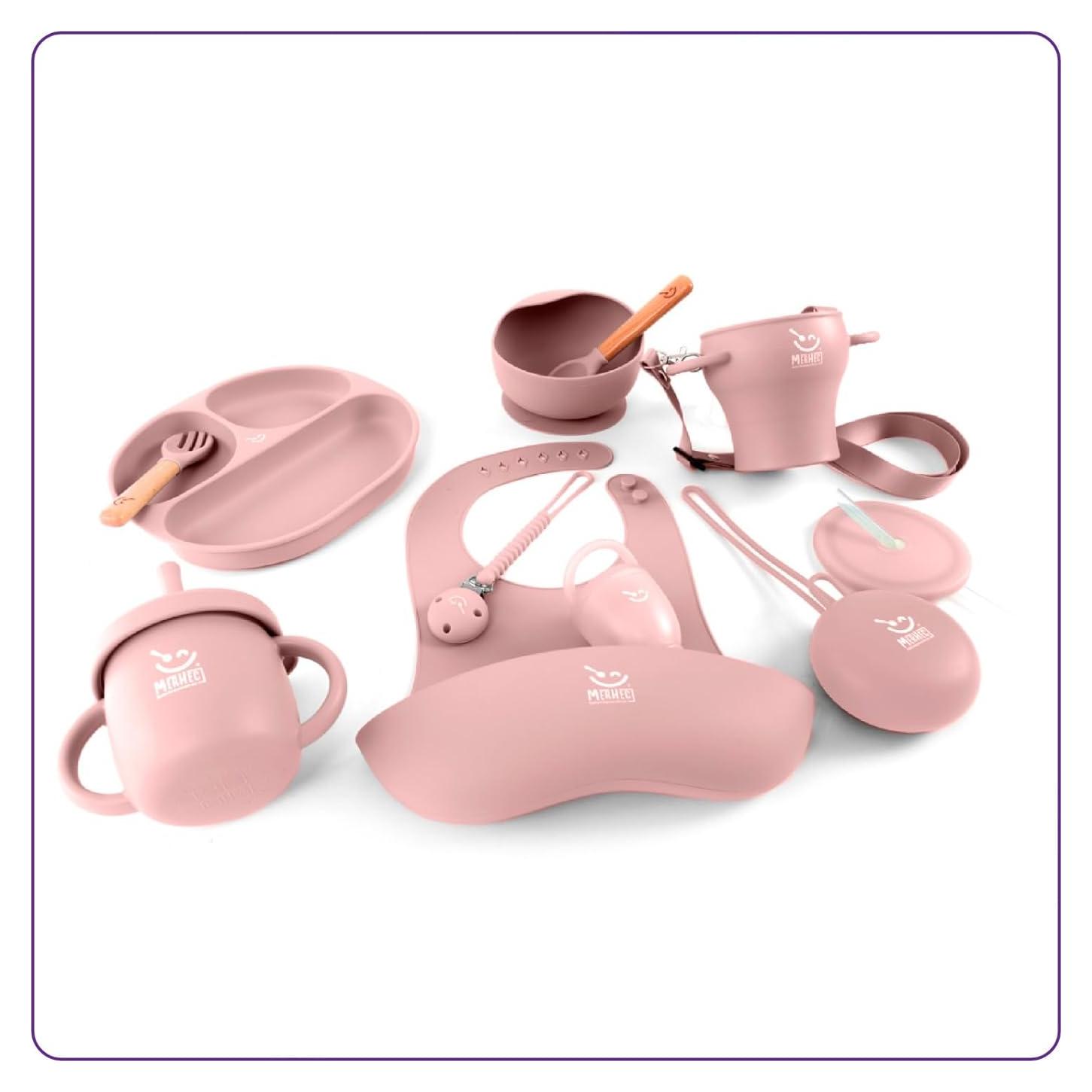 Set de Alimentación para Bebés Inspira - Silicona Rosa Oscuro