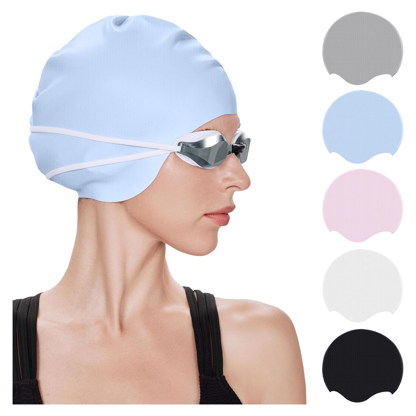 Gorro de natación de silicona Tripsky unisex - Talla única azul