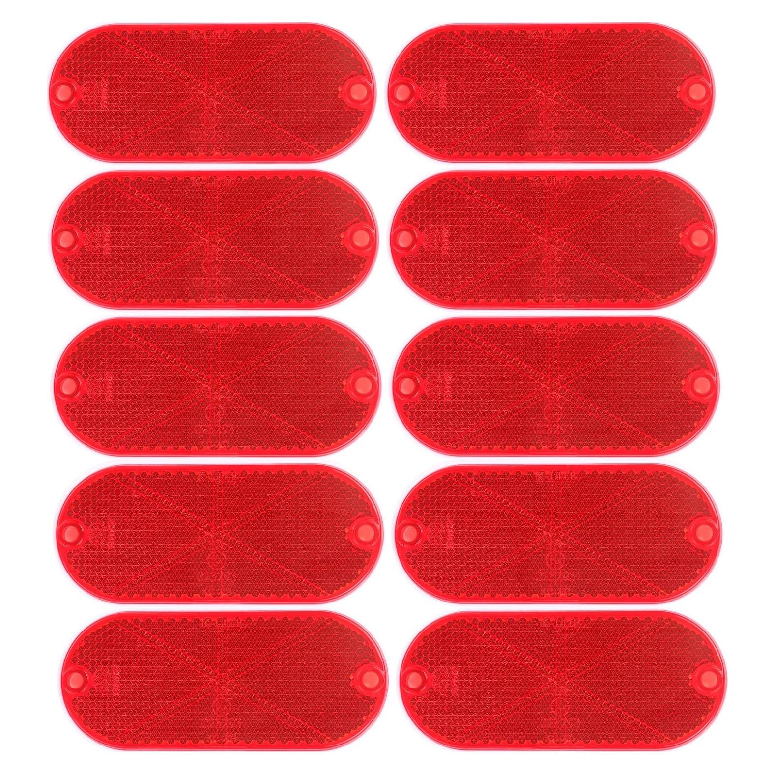 Paquete de 10 Reflectores Ovalados Autoadhesivos Yinaolan 11.4x5 cm