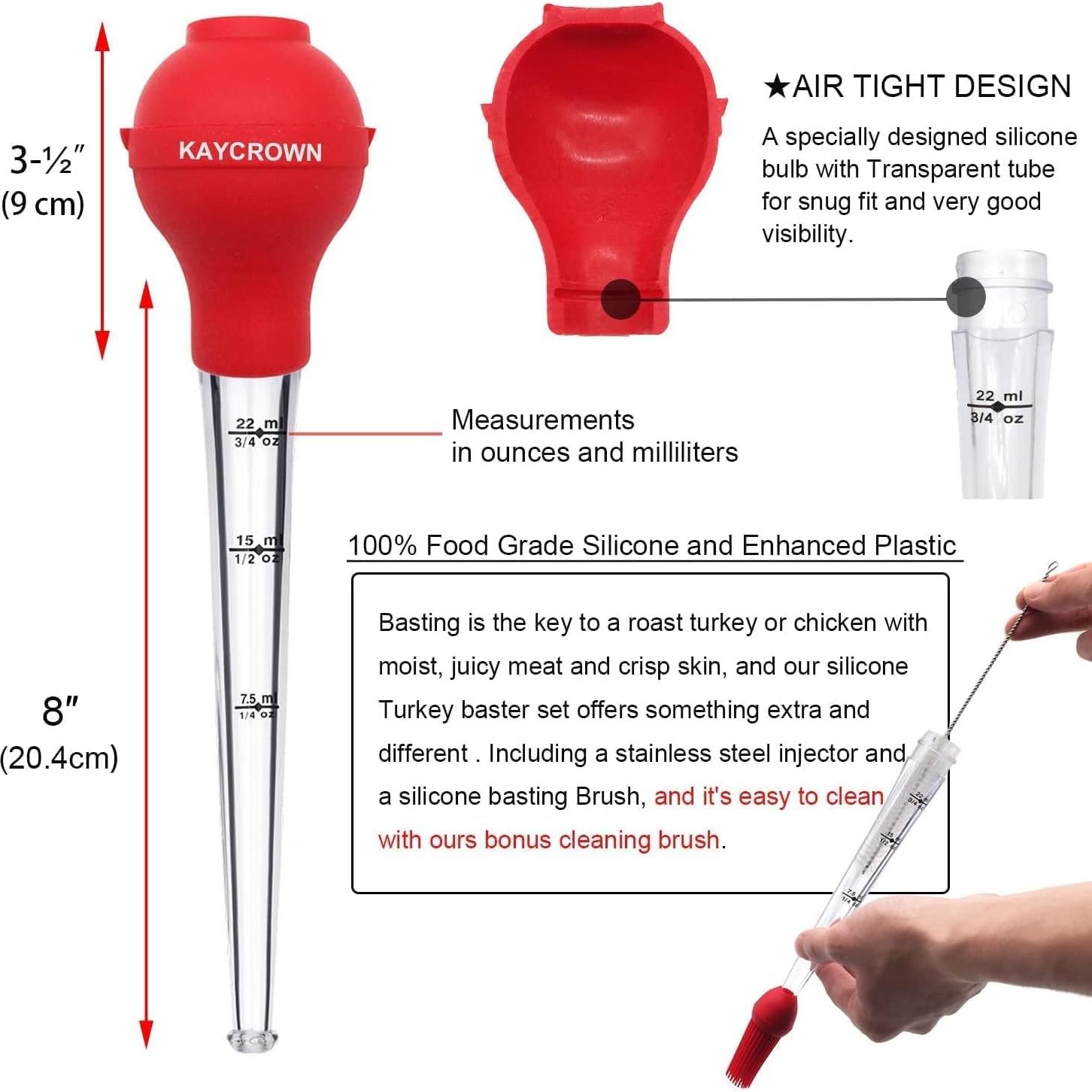 Jeringa para Bastear KAYCROWN con Agujas y Brocha de Silicona