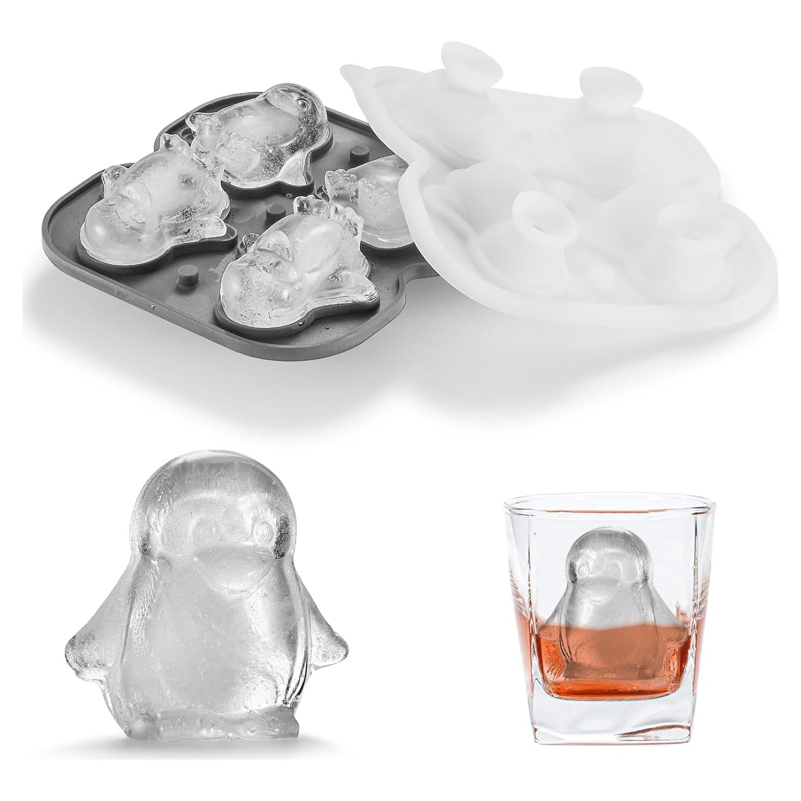 Molde de Hielo Nax Caki Pingüino 3D Silicona 5.6 cm Negro