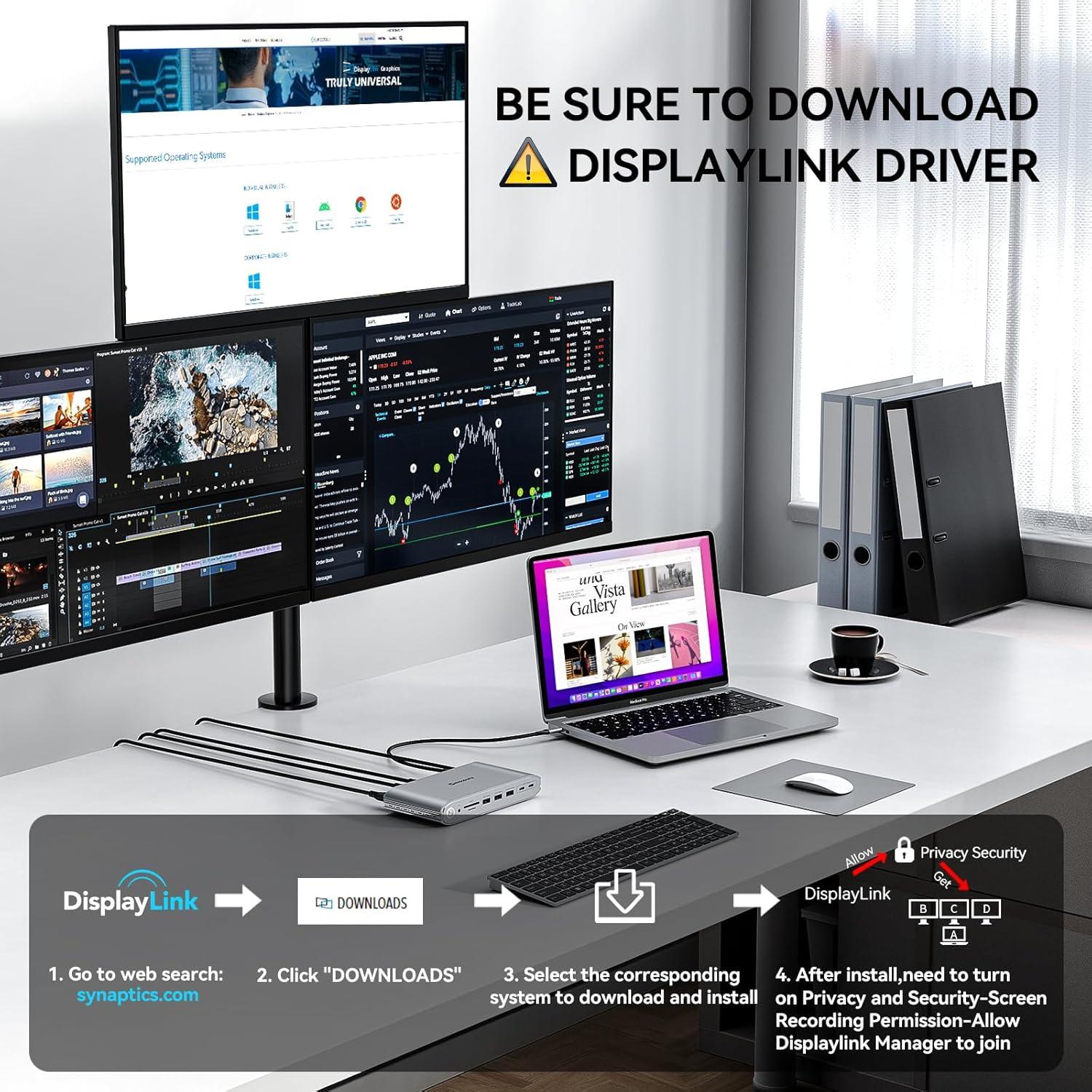 Estación de Acoplamiento Minisopuru Triple Monitor 140W 3xHDMI