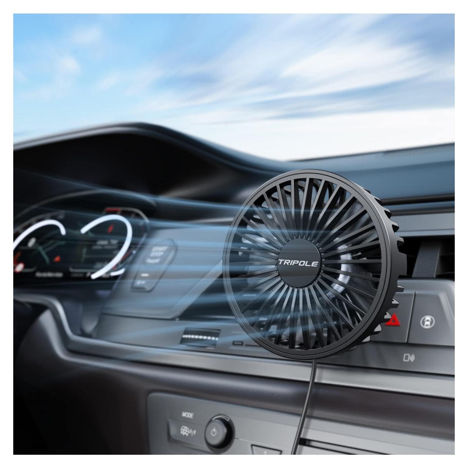 Ventilador de Coche TriPole USB 3 Velocidades Clip 10.4cm