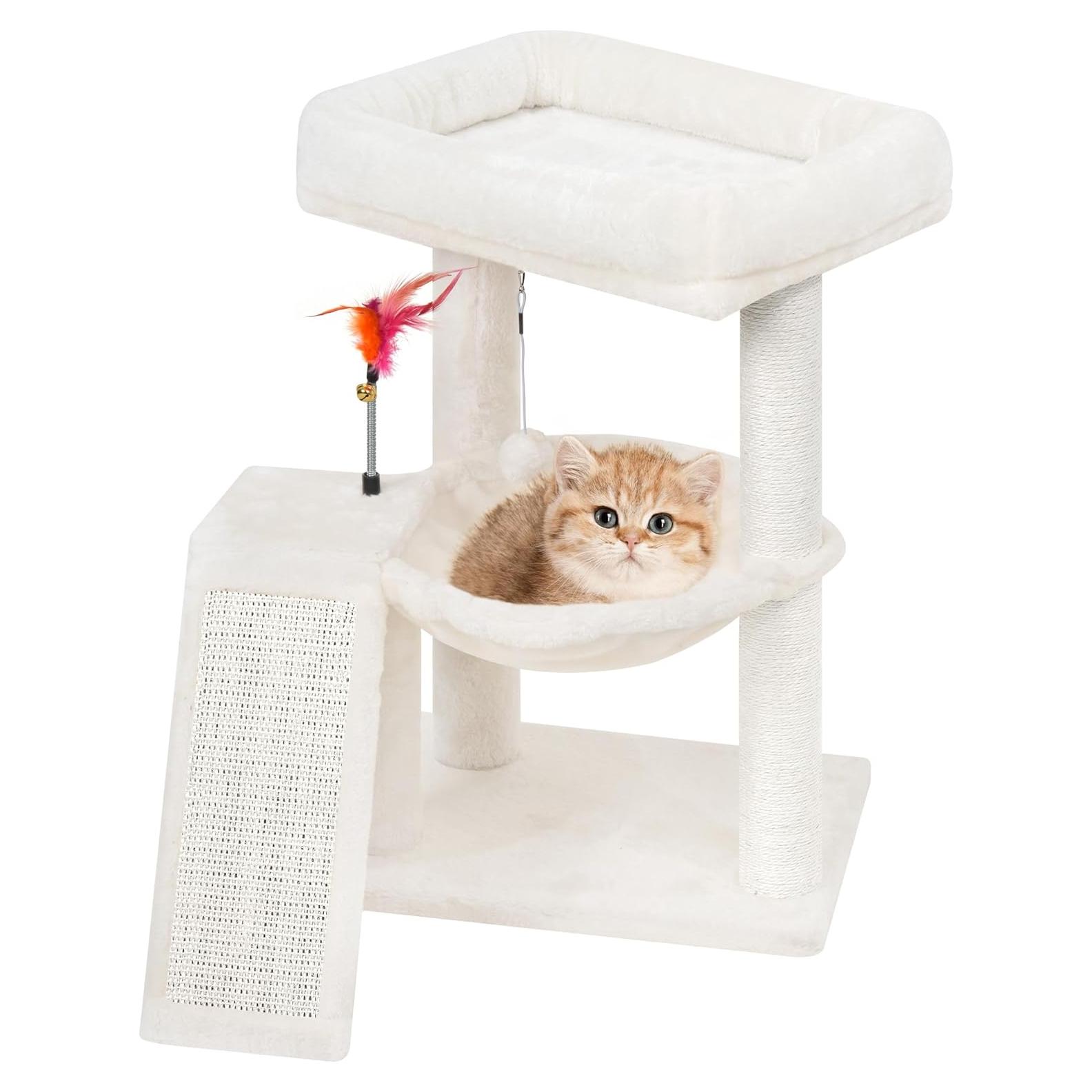 Árbol para Gatos YOUPET 65 cm con Rascador y Juguetes Beige
