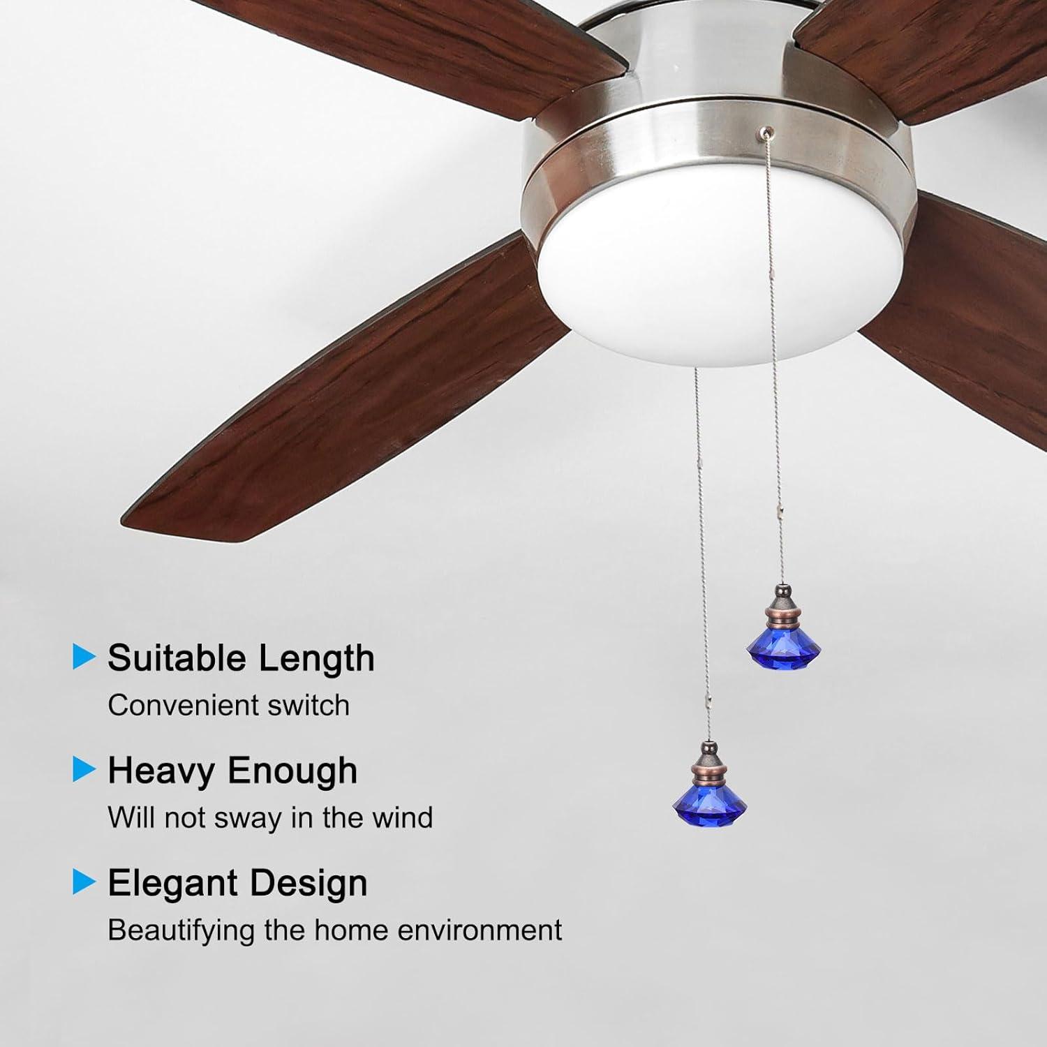 Cadena de Tirar para Ventilador de Techo PATIKIL Azul 30 cm - Paquete de 2