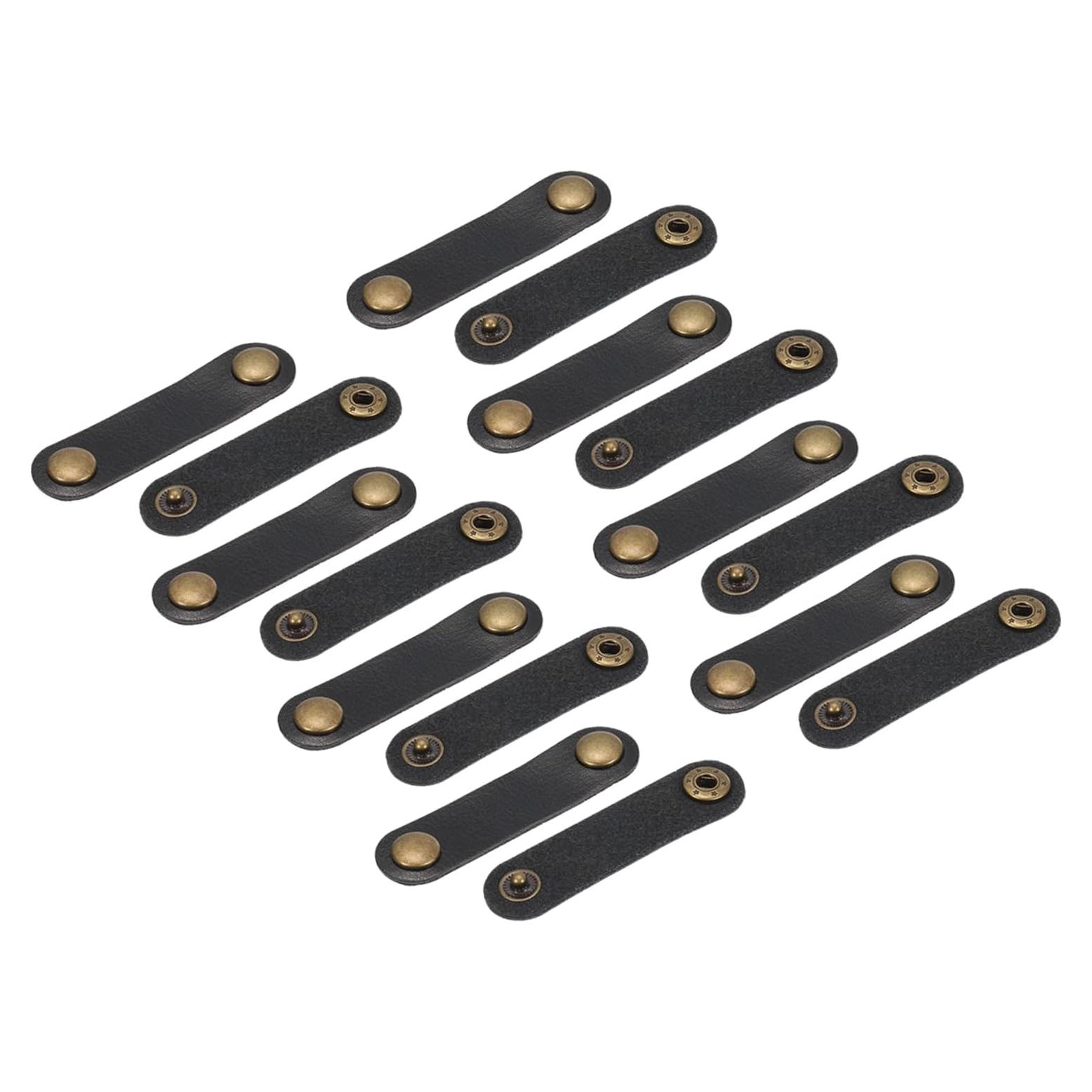Organizador de Cables de Cuero MECCANIXITY 8 Pcs 63x16mm Negro