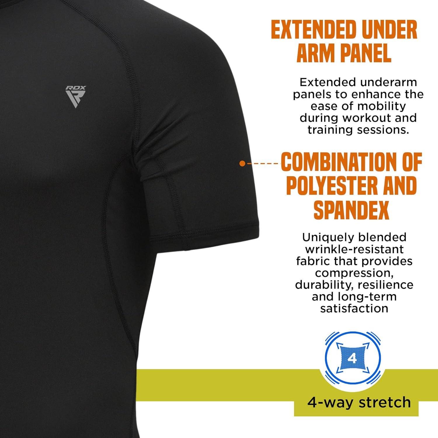 RDX Rash Guard Hombre 3XL Compresión Rápido Secado