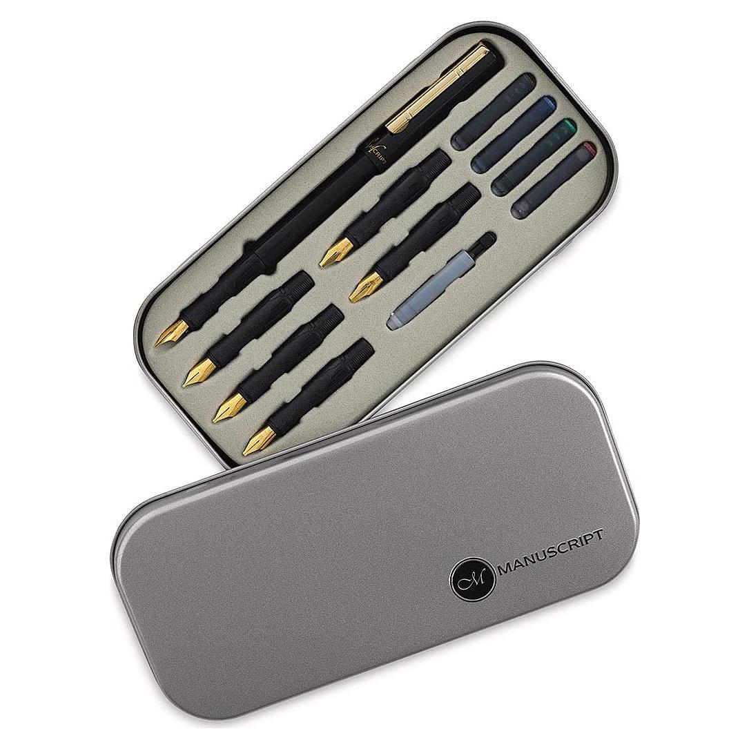 Juego de Caligrafía Deluxe Manuscript con 6 Puntas y Cartuchos