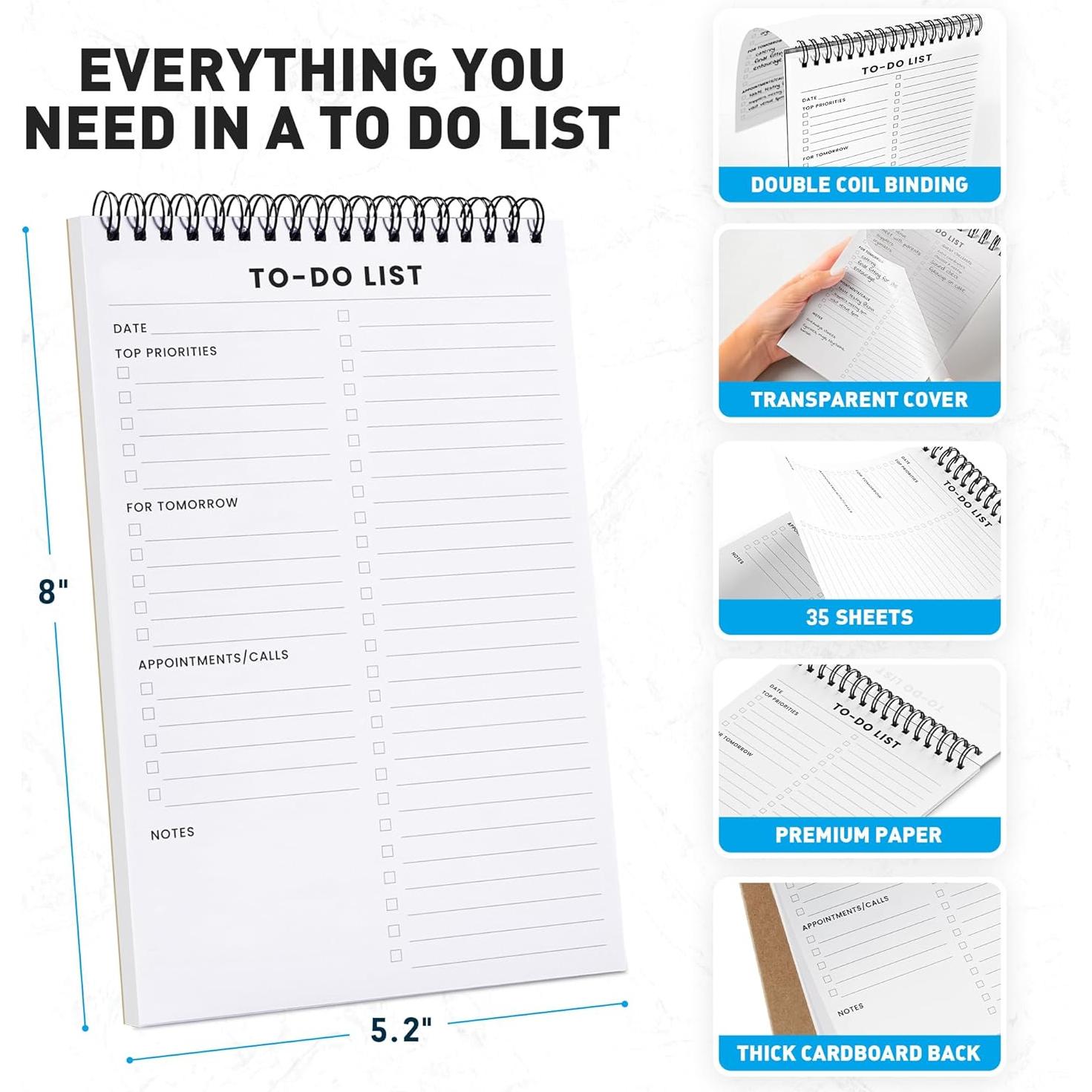 Bloc de Notas de Tareas Diarias De una Clase Feliz - 6 Paquetes