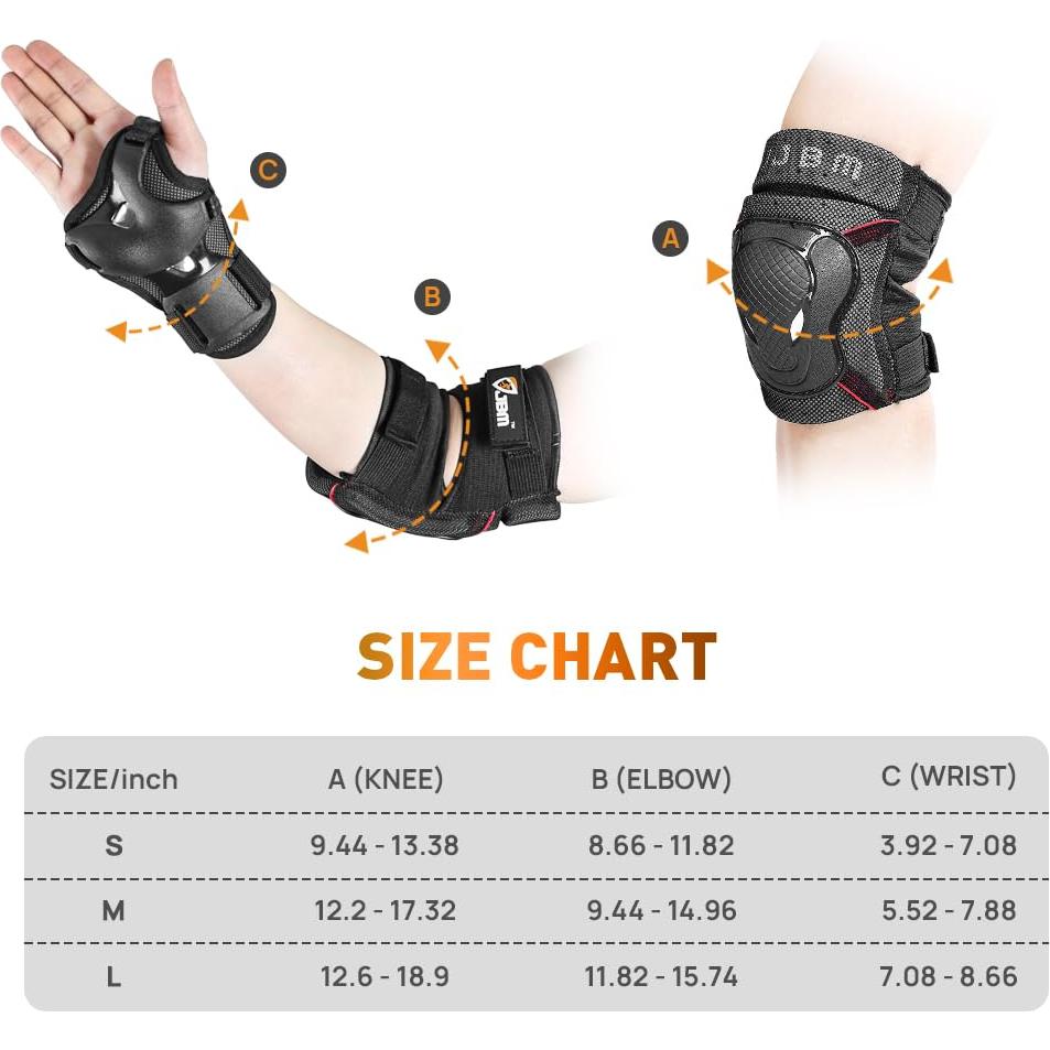 Set de Protección para Niños JBM - Rodilleras, Codilleras y Muñequera