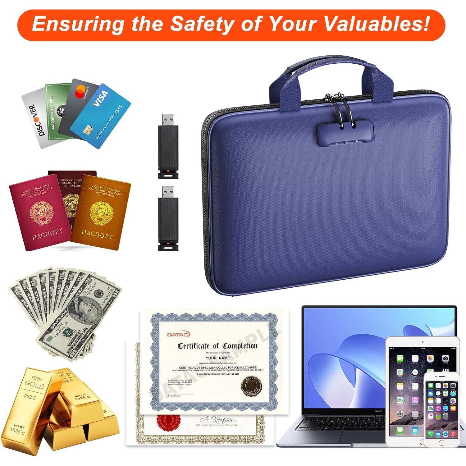 Organizador de Archivos Ignífugo ZOOPIP 13 Bolsillos Azul