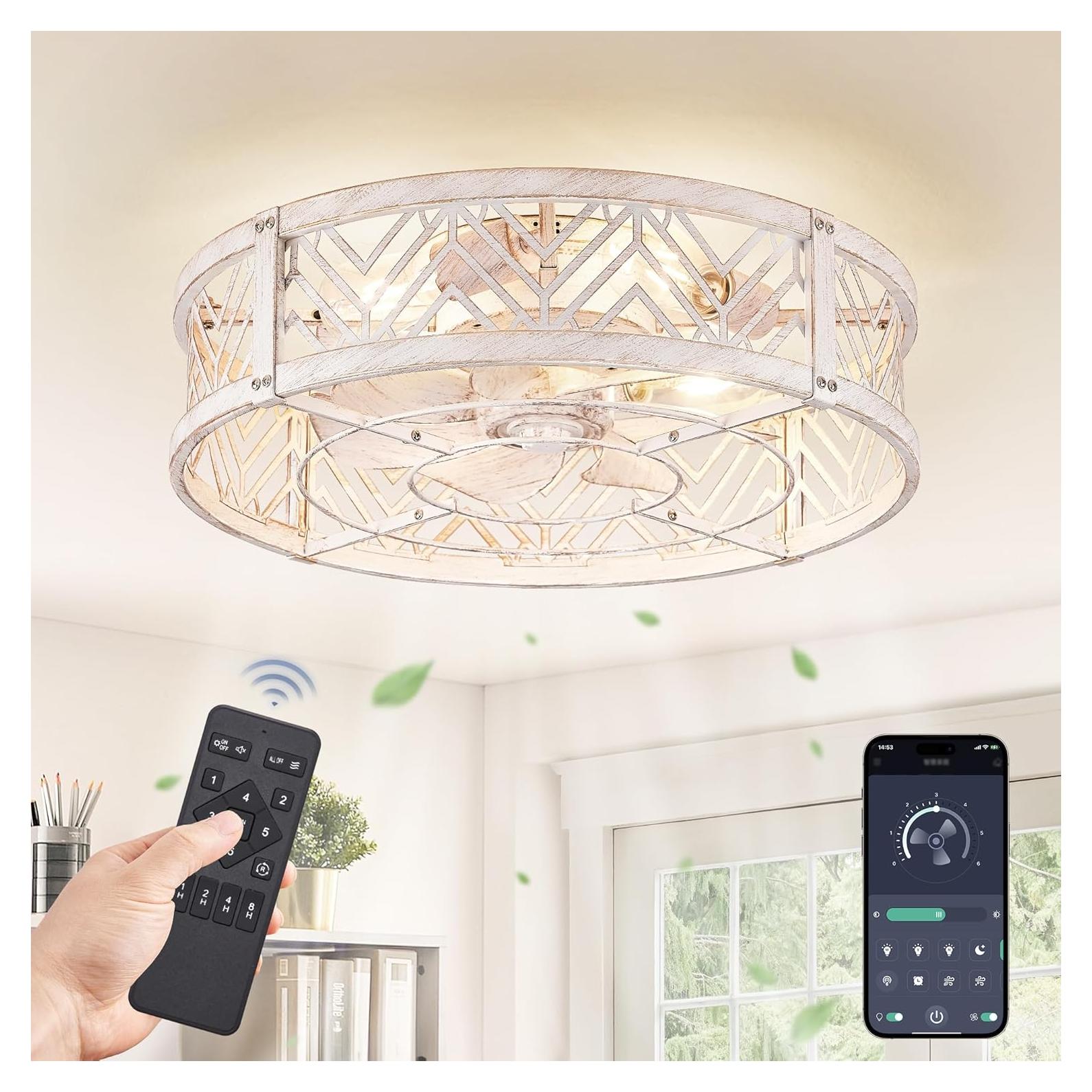 Ventilador de Techo LEDIARY 50.8 cm con Luz y Control Remoto