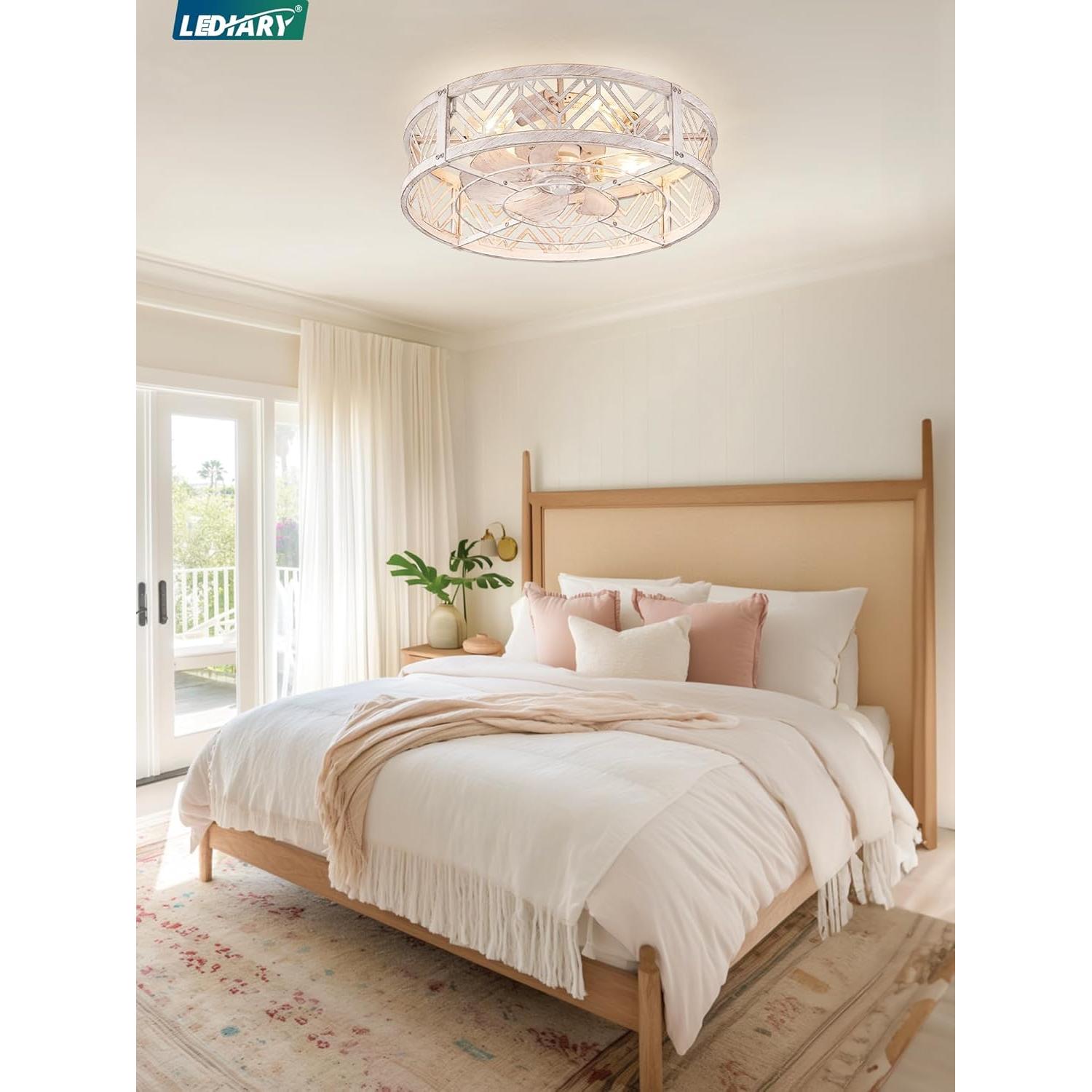 Ventilador de Techo LEDIARY 50.8 cm con Luz y Control Remoto