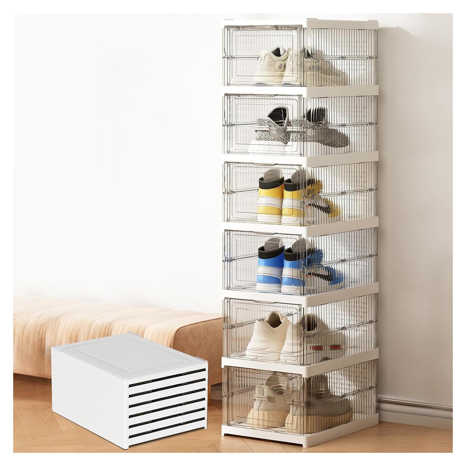 Organizador de Zapatos Apilable GUDEMAY 6 Niveles Transparente