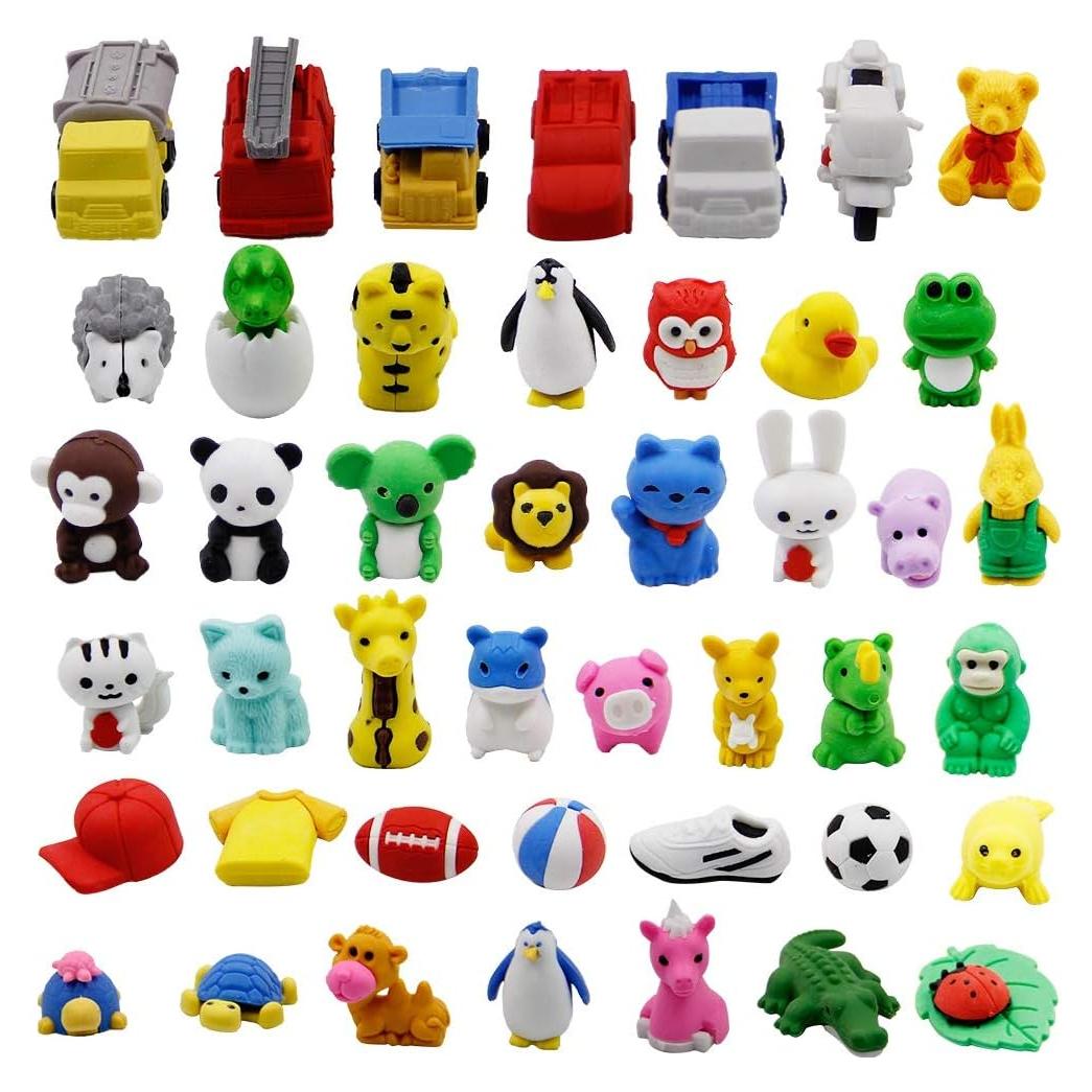 72 Gomas de Borrar de Animales y Coches Cllayees - Diversión y Educación