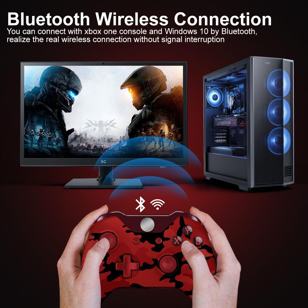 Controlador Inalámbrico Xbox One DZHI Camo Rojo Bluetooth