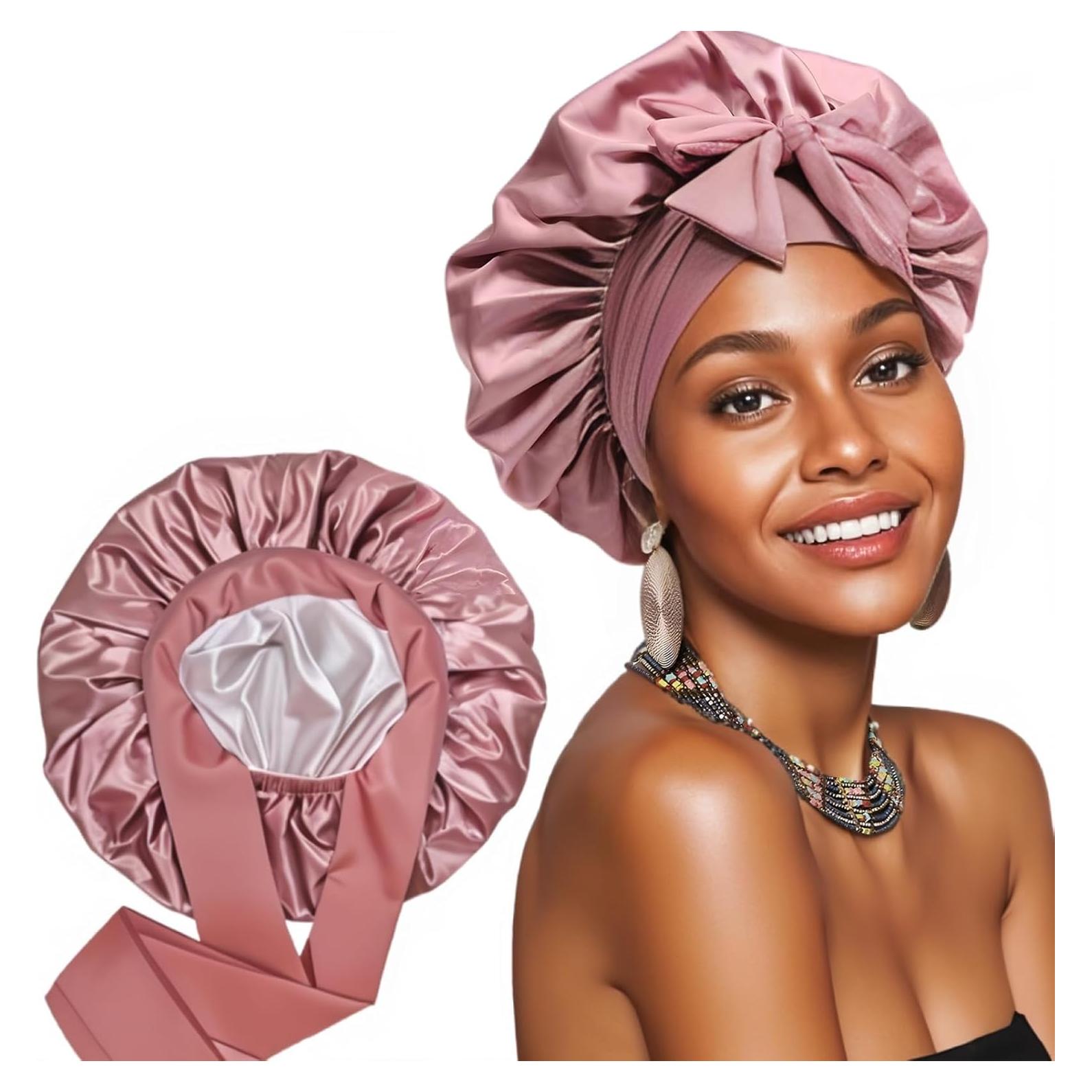 Gorro de Ducha Reutilizable DLSZKJ de Satén Doble Capa