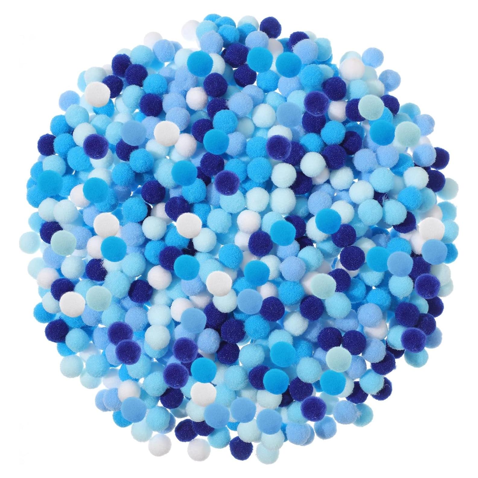 Pompones de Manualidades Tegeme 2000 Piezas 1 cm Azul