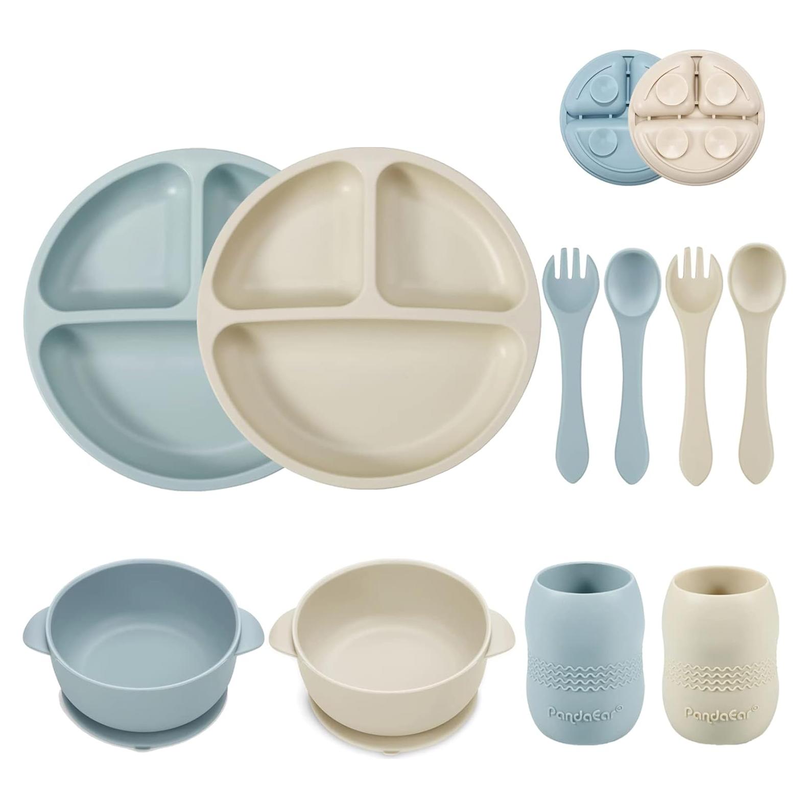 Conjunto de Alimentación Silicona PandaEar 10 Piezas Bebés