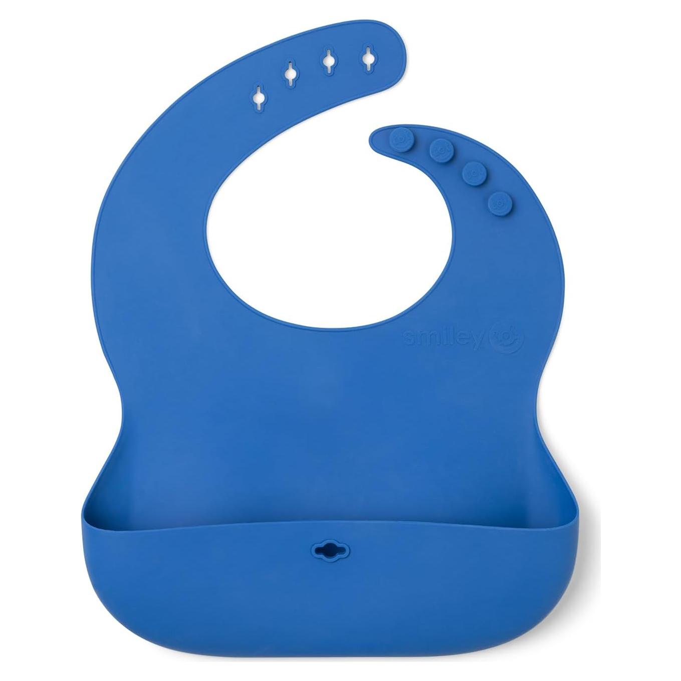 Babero de Silicona SmileyTot Azul Clásico Impermeable