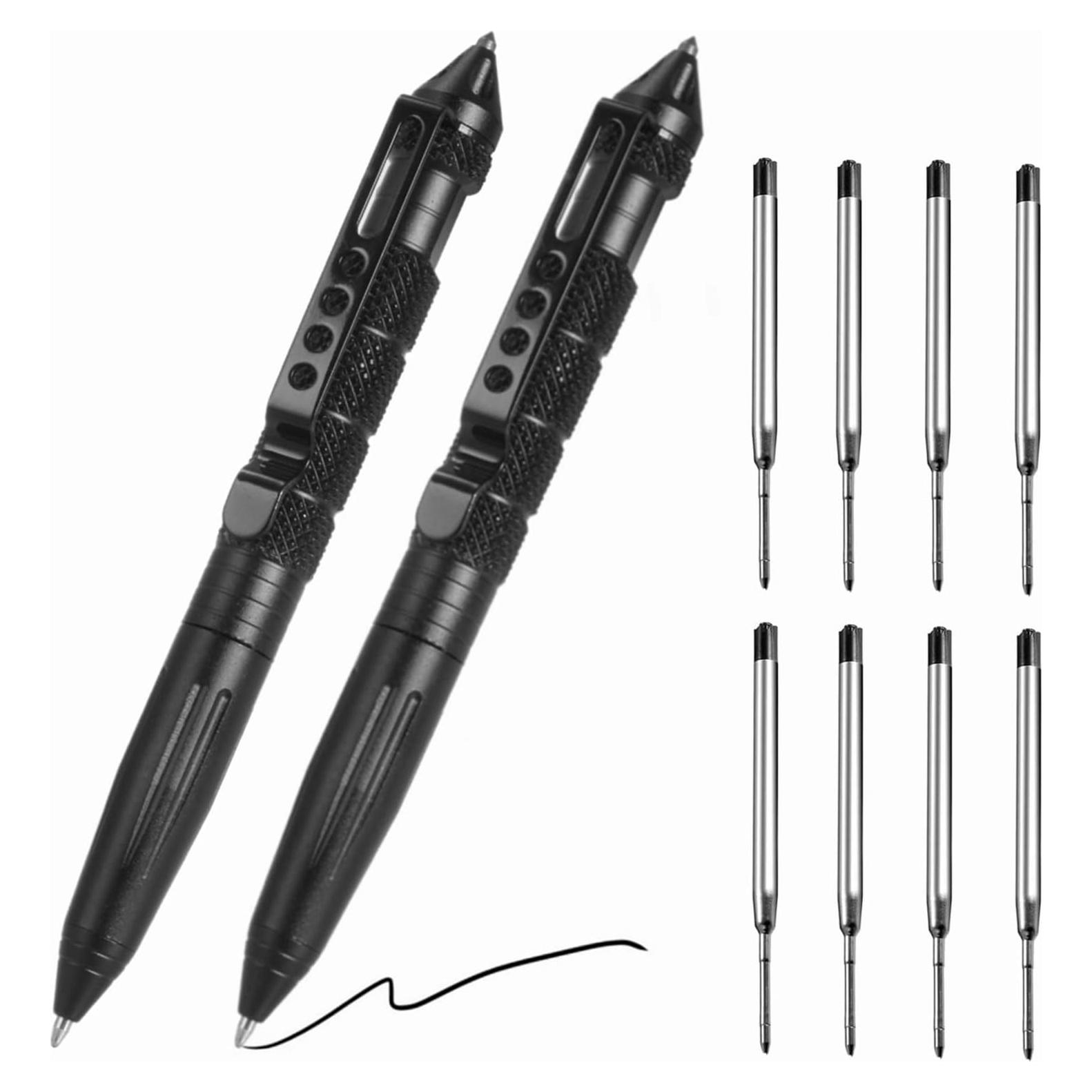 Paquete de 2 Bolígrafos Tácticos RUISHYY con 8 Recargas